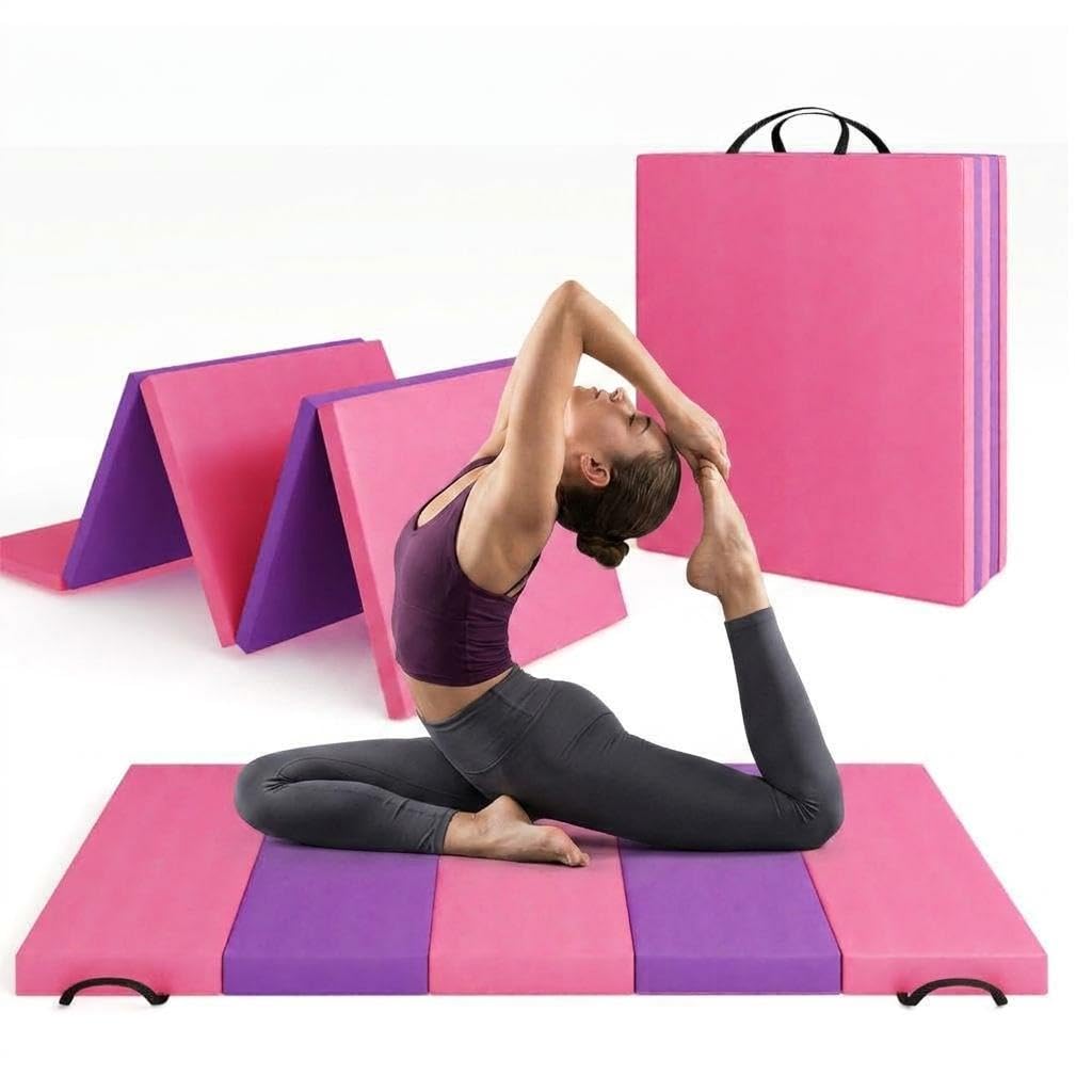 Klappbare Turnmatte mit Tragegurt (185x78x3.2 cm), Pink&Purple 185*78*3.2 cm