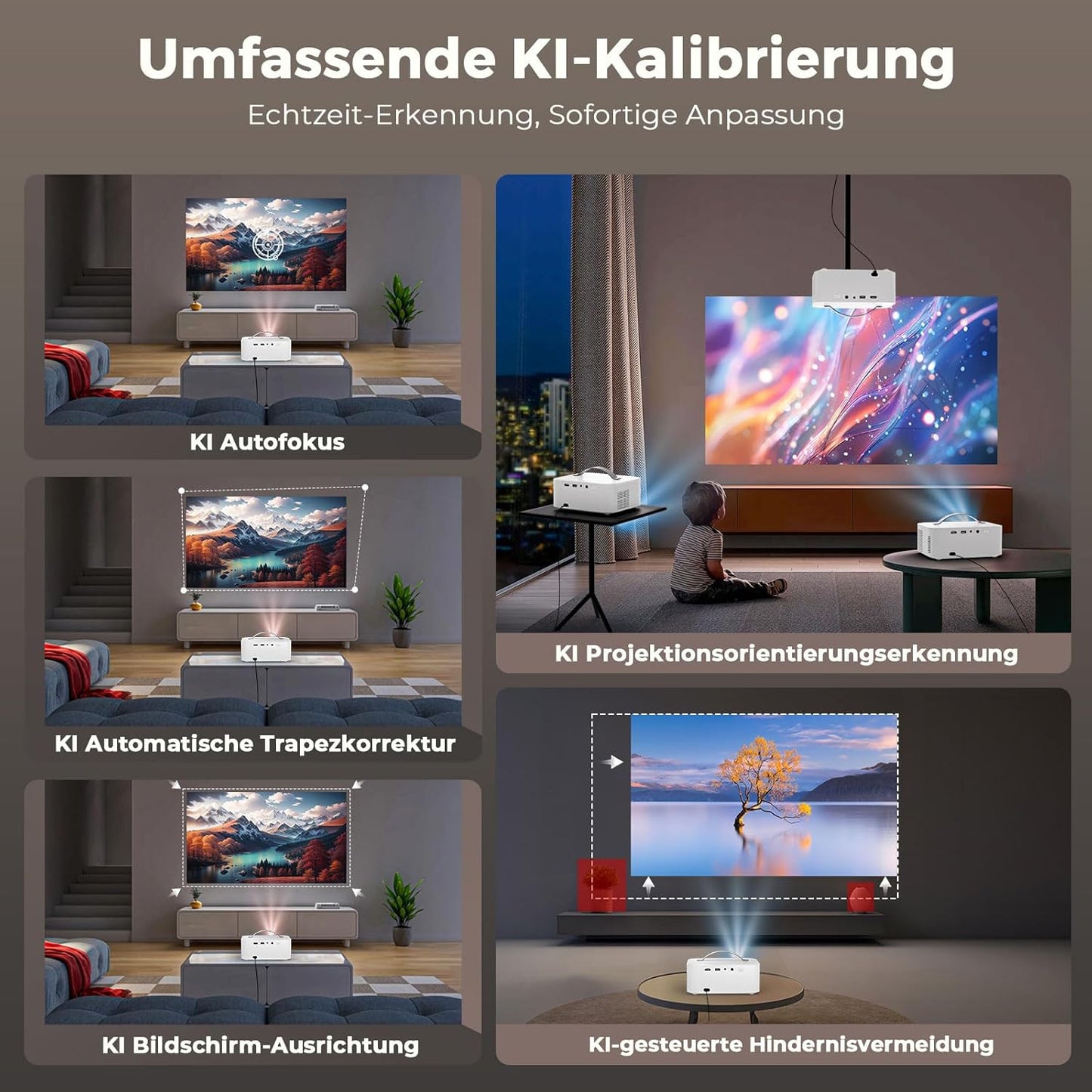 Mini Beamer mit Dolby Audio & HDR10, Weiß