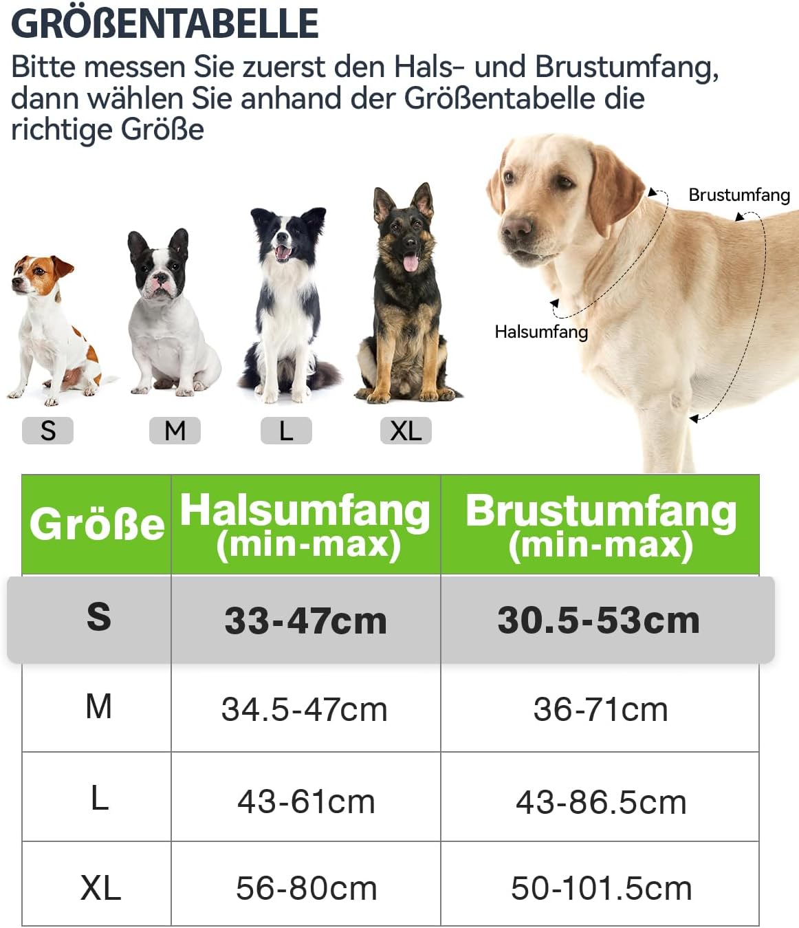 Reflektierendes Hundegeschirr, verstellbar mit Griff, S (1er Pack) Grün