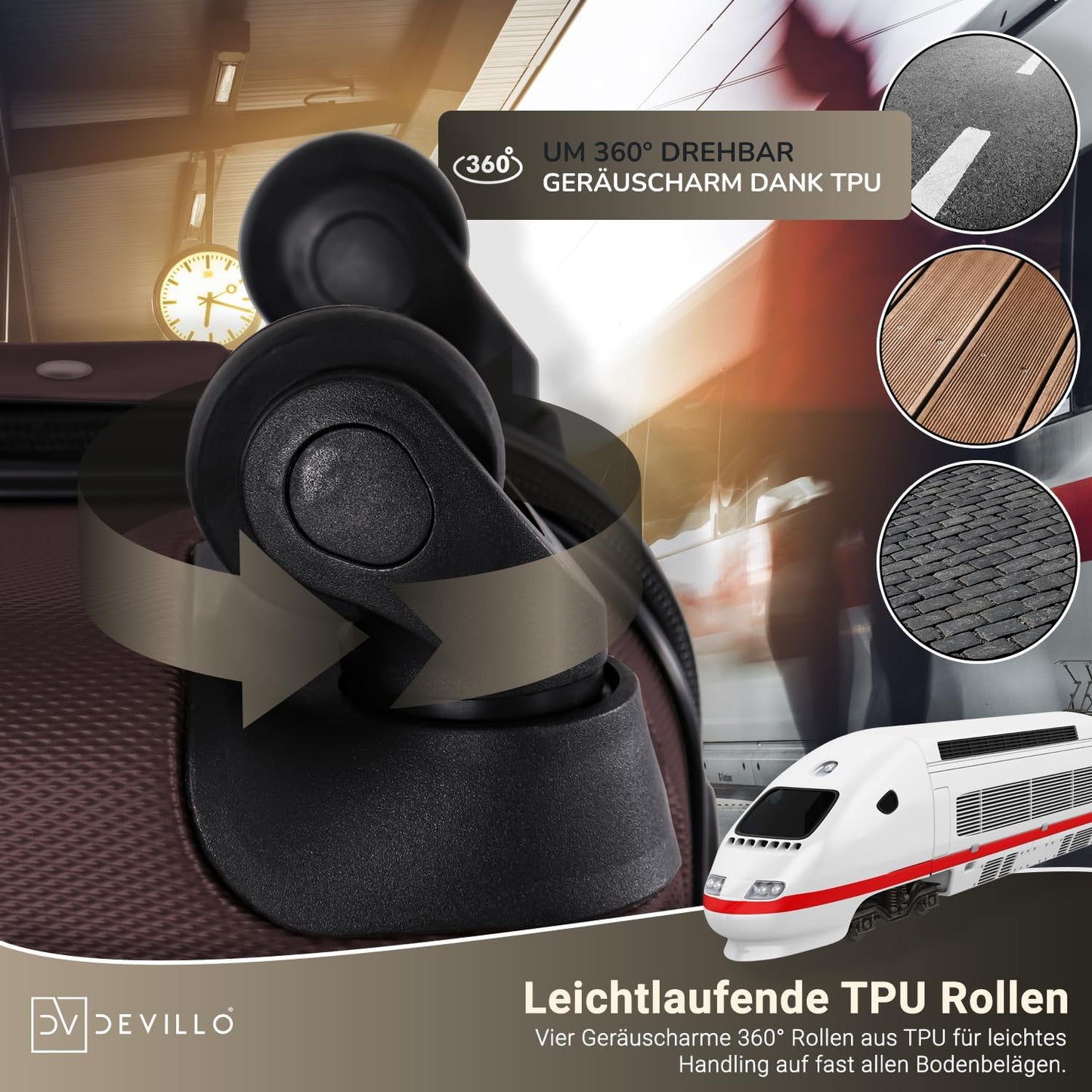 4-teiliges Hartschalenkofferset, Terrabraun (Braun)