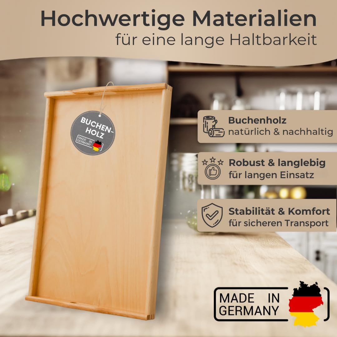Holz-Serviertablett, Serviertablett Natur Buche Lackiert