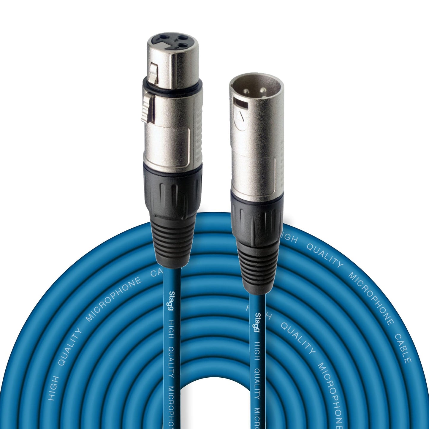 10m XLR Mikrofonkabel (XLRf zu XLRm), Blue 10m XLRf to XLRm