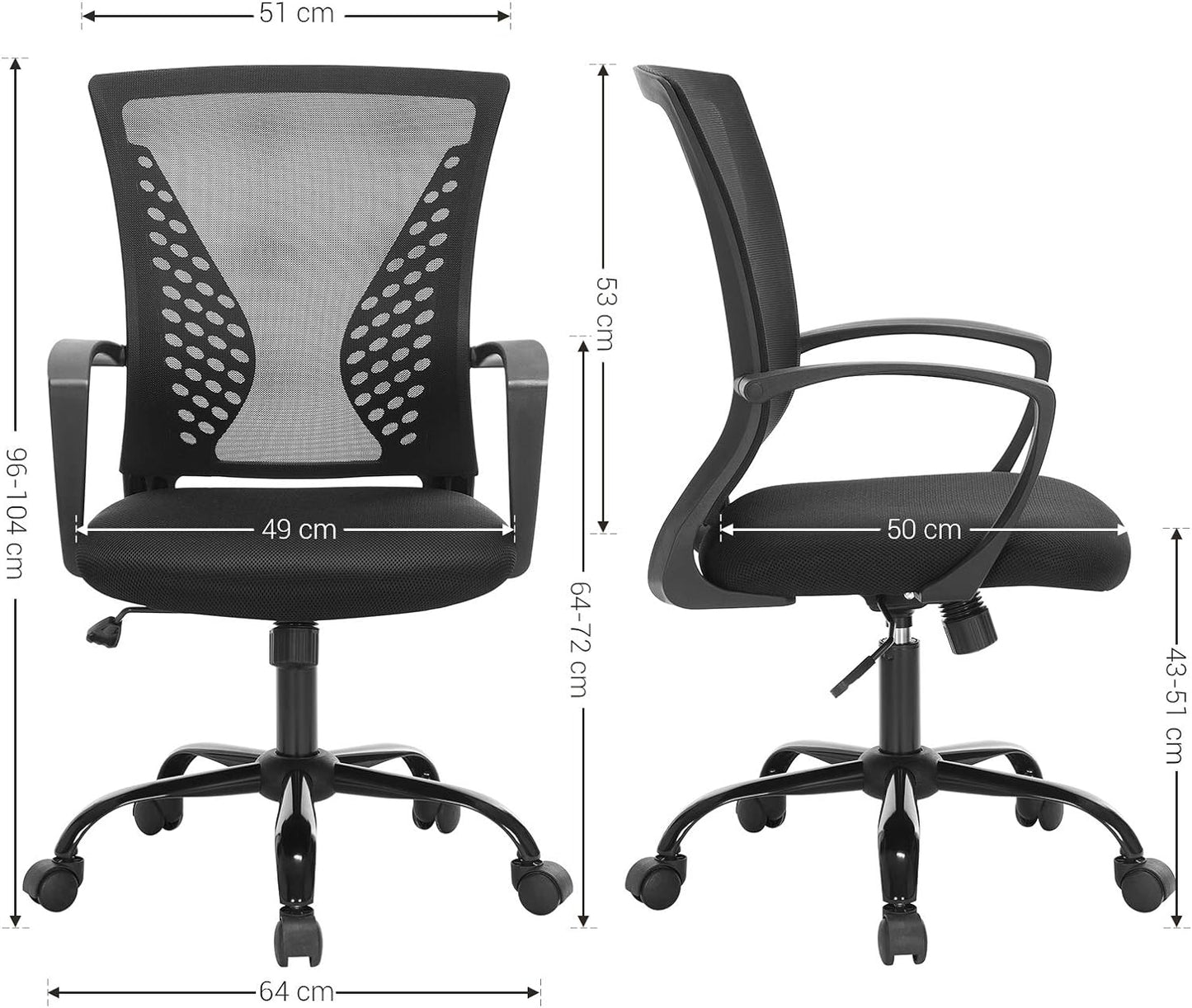 OBN22BK, Schwarz  49* 51* (96-104) cm