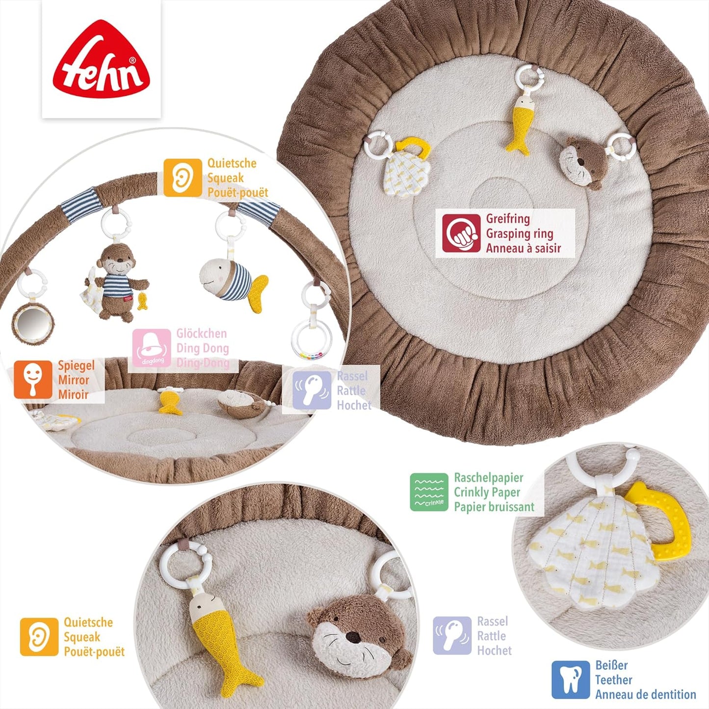 3D Activity-Nest mit Spielbogen, Otter
