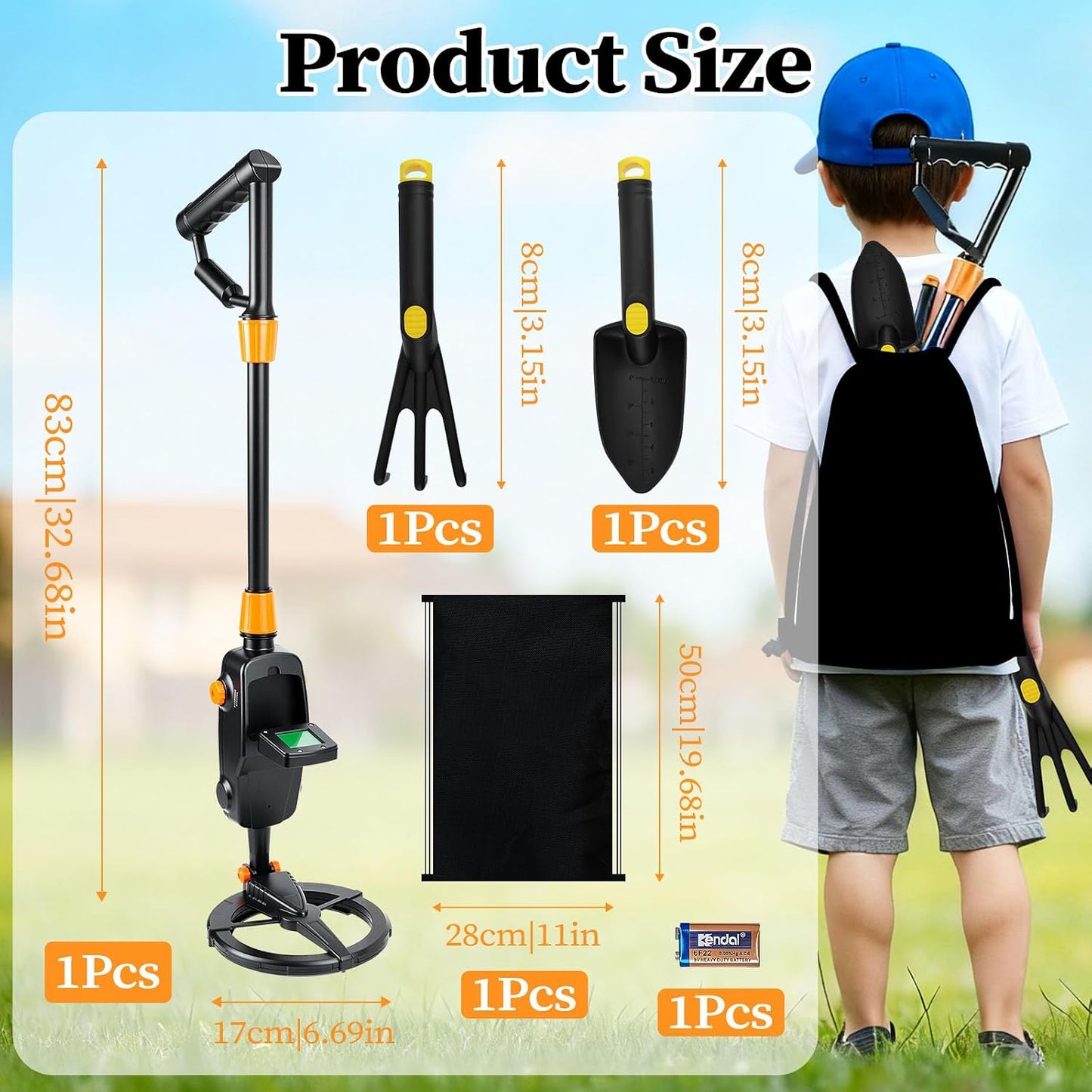 Metalldetektor-Set für Kinder mit LCD-Anzeige