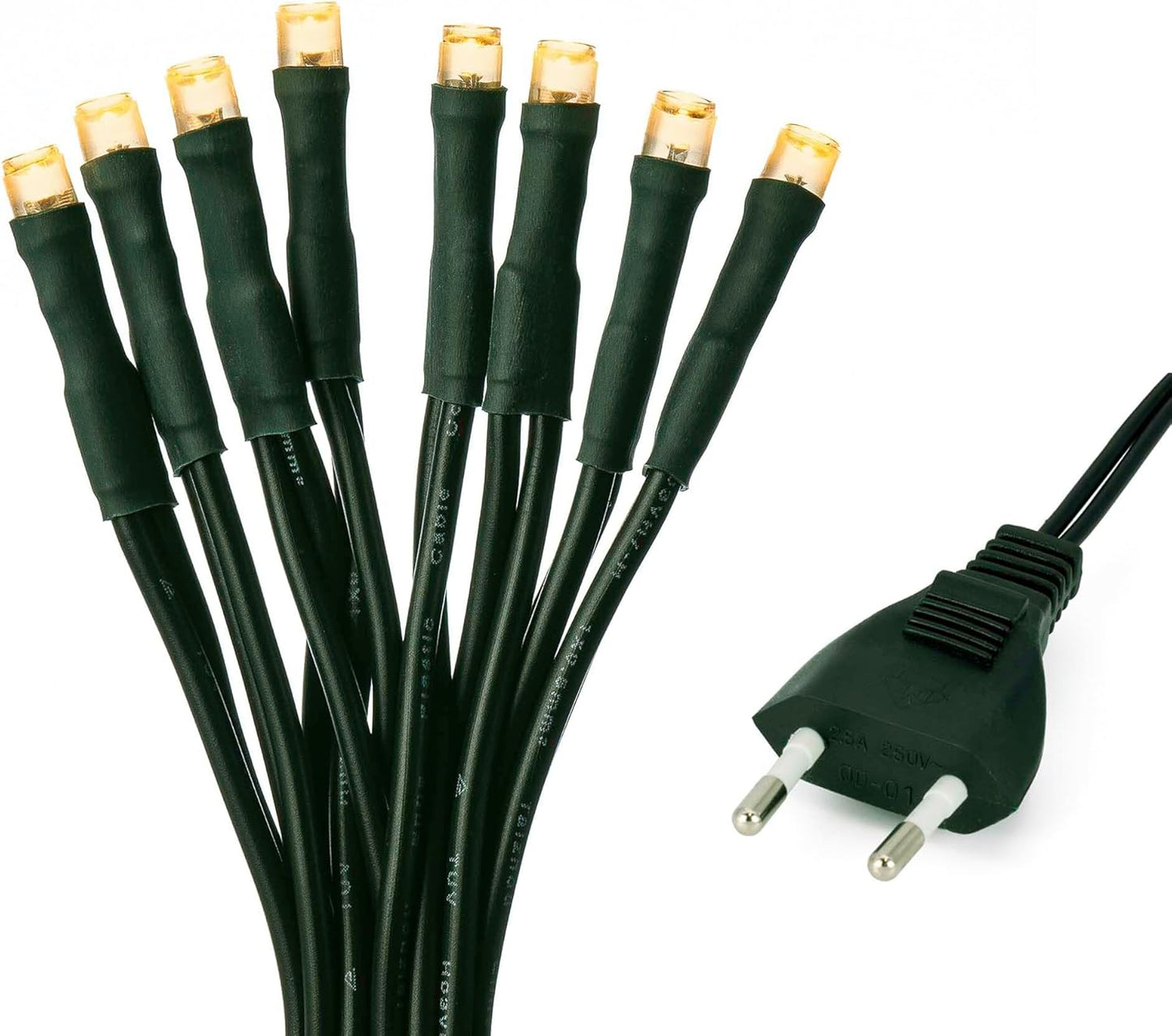 LED-Lichterkette, Klassisch Warmweiss / Kabel Grün 100 LED / 14,85m