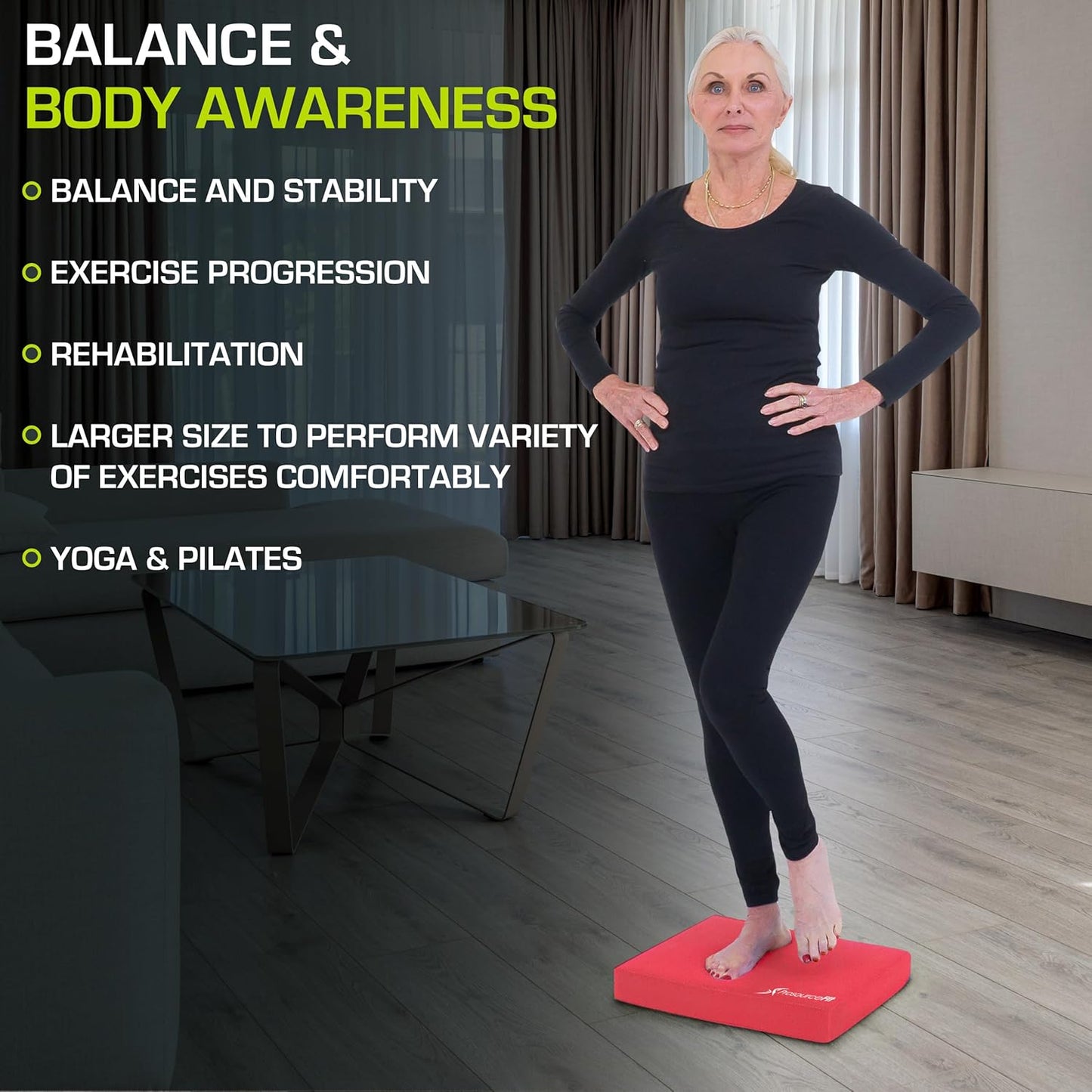 Rutschfestes Balance Pad, Rot – XL – (47,6 x 38,1 cm)