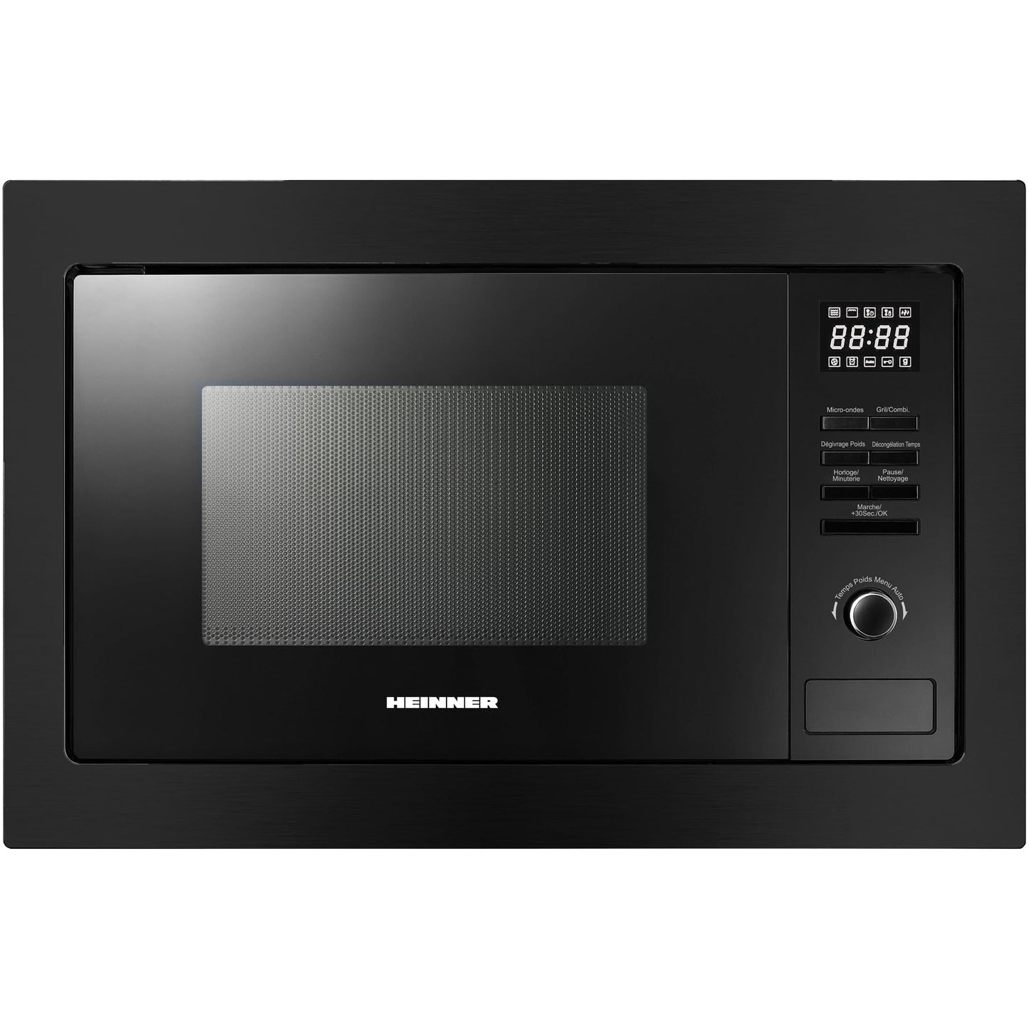Einbau-Mikrowellenofen mit Grillfunktion HMW-MDBI25GDBK, Schwarz / Black Glass 25 L