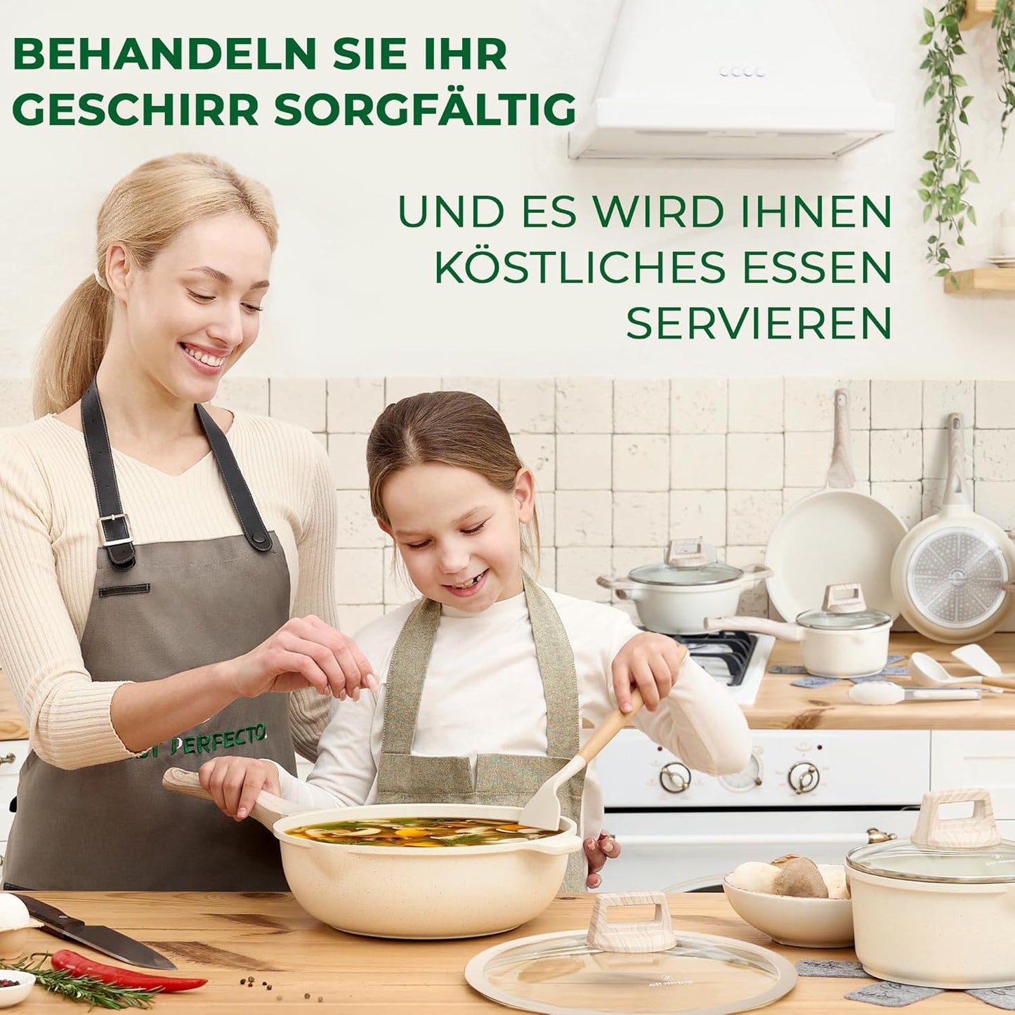 Induktions-Kochgeschirr Set, Biege