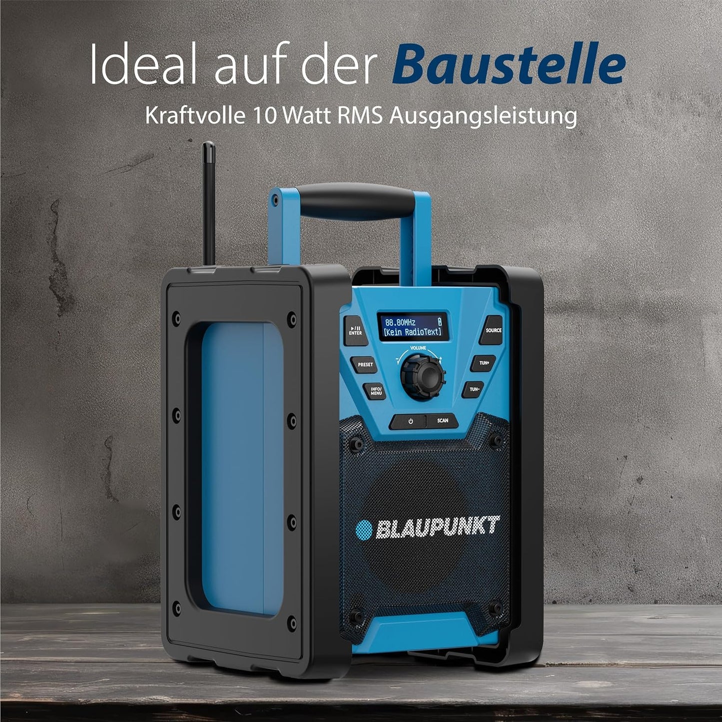 Robustes Baustellenradio mit Bluetooth 5.3 und DAB+, BSR 300