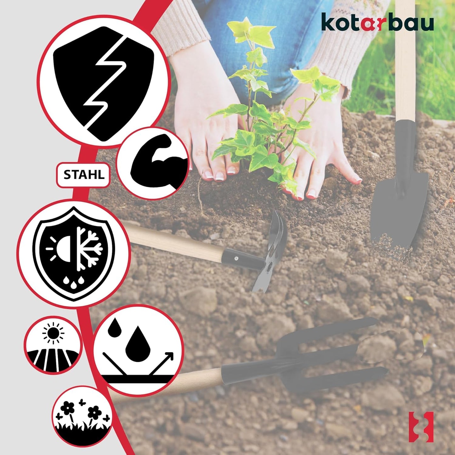 6-teiliges Gärtnerwerkzeug-Set