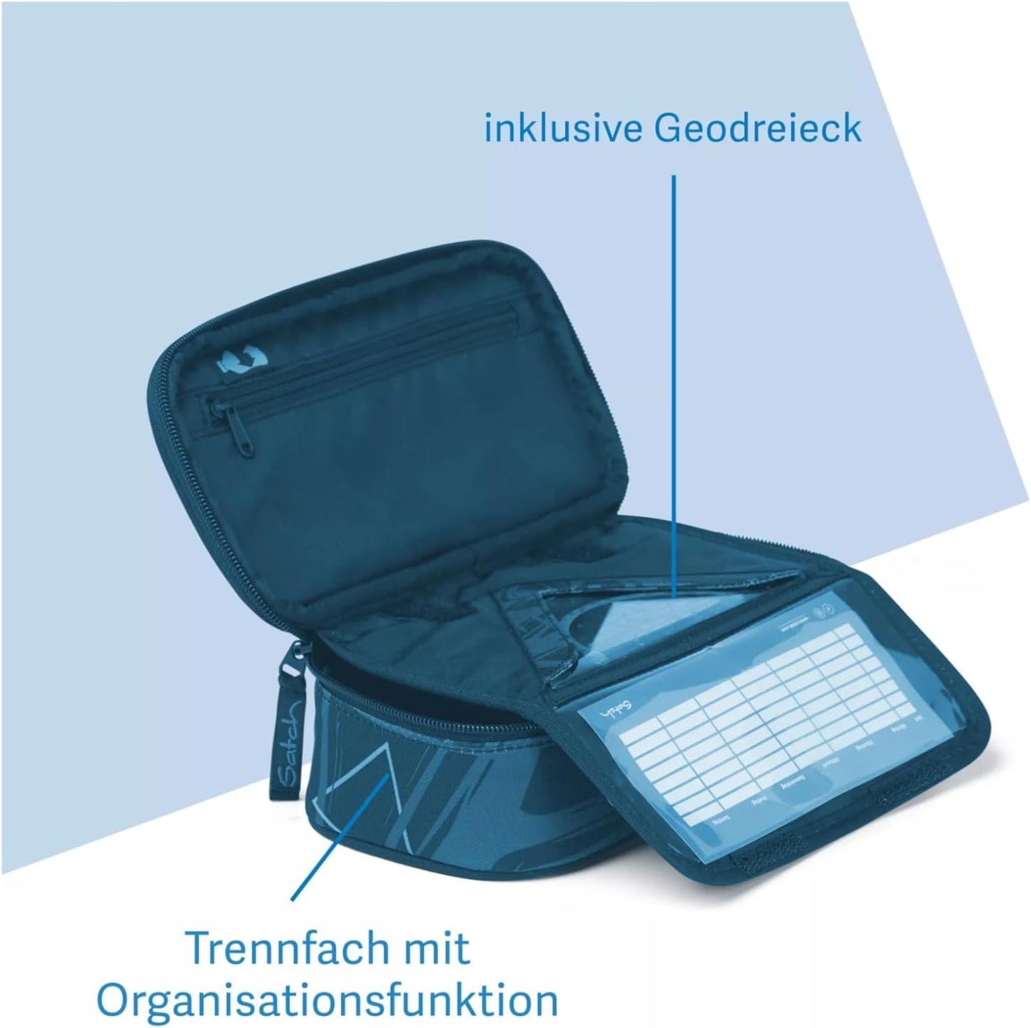 Schlamperbox mit Trenn- und Reissverschlussfach, Korall