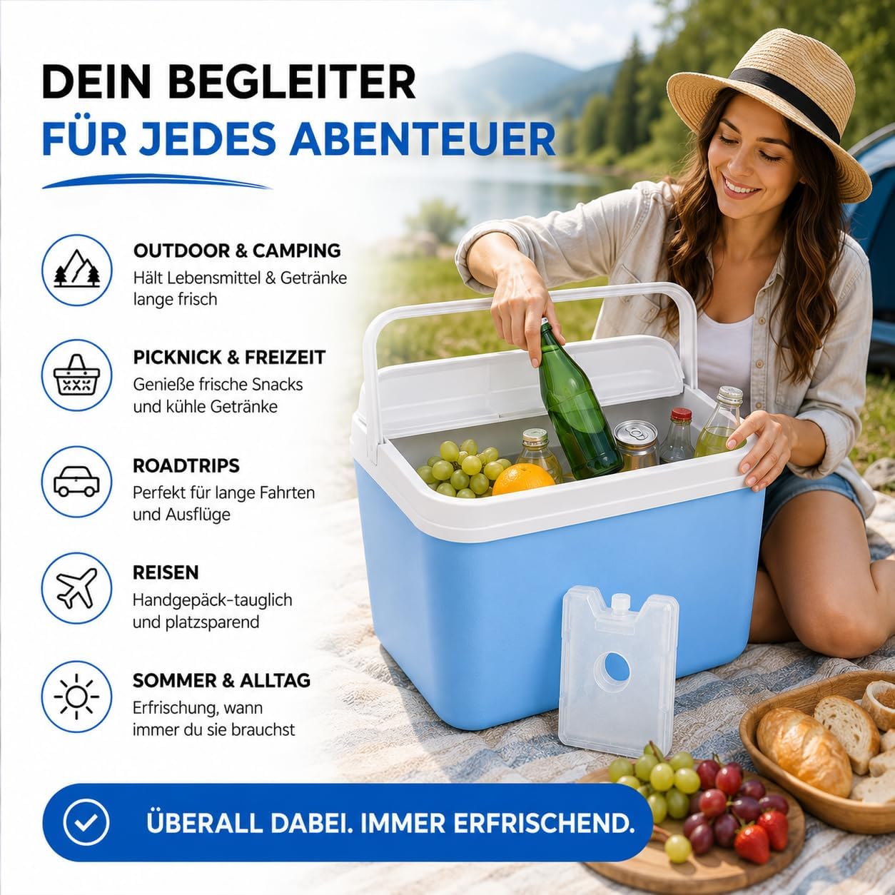 Kühlbox mit Kühlelement, Blau