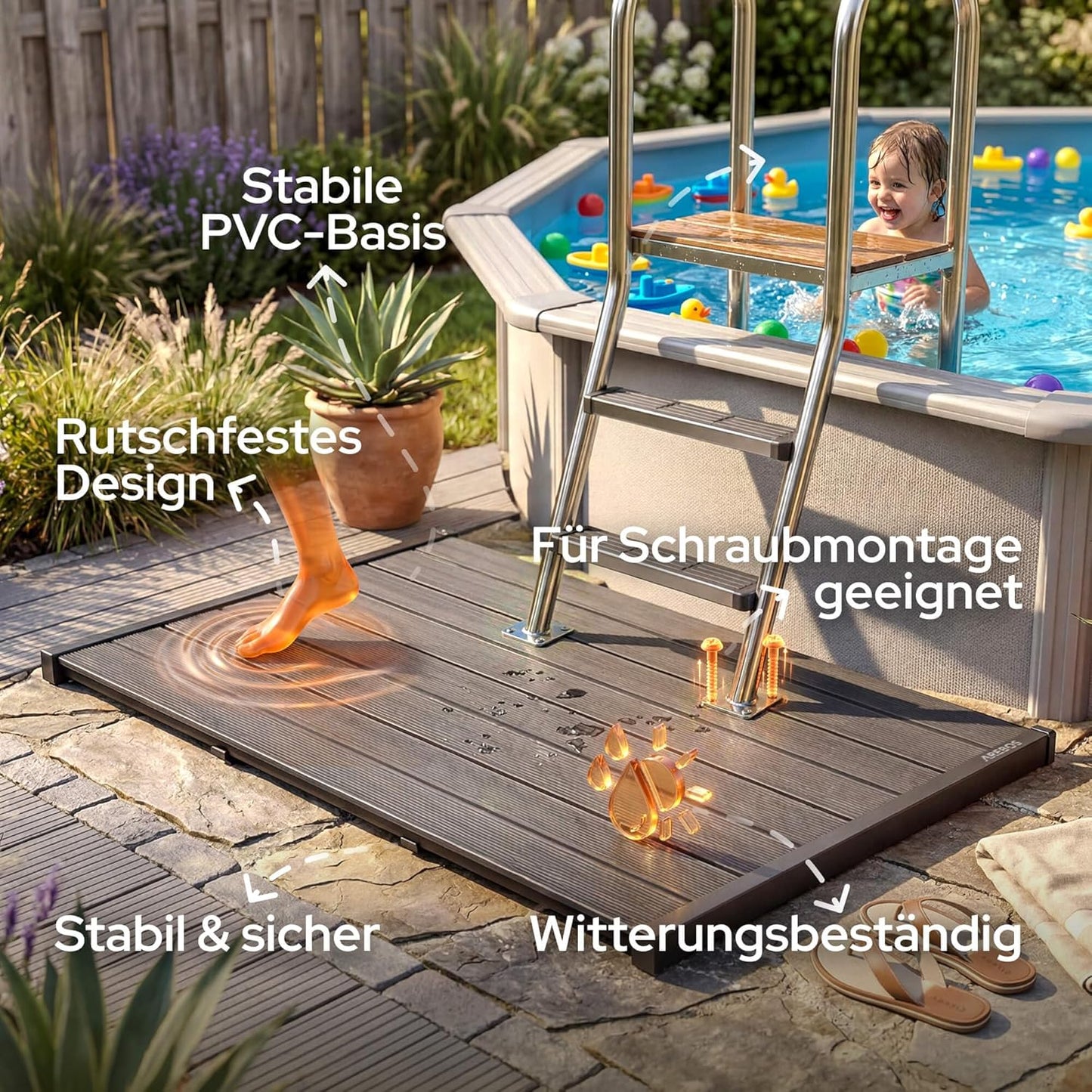 Bodenelement für Gartendusche