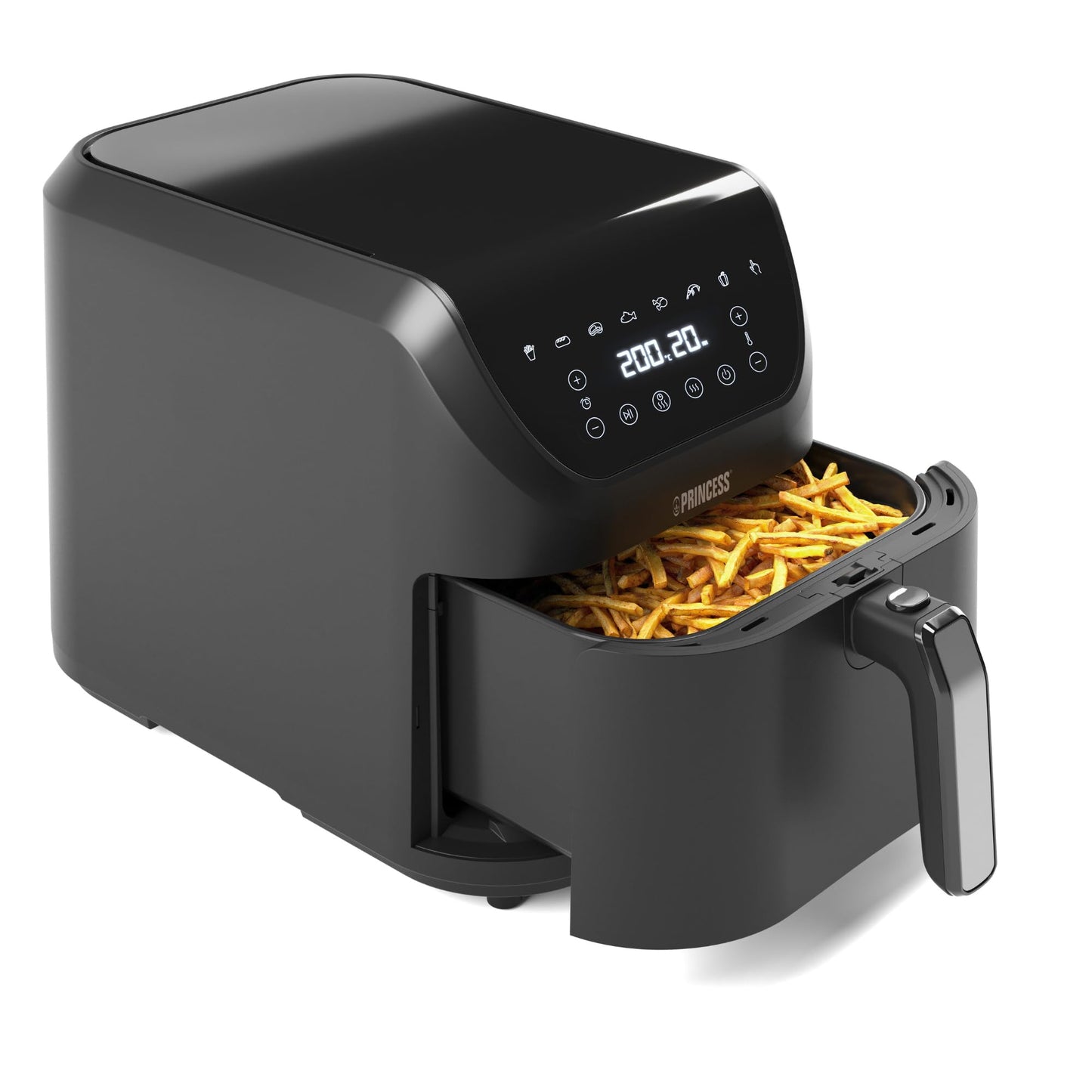 SlimFry Heissluftfritteuse mit 8 Programmen, Weisse Symbole 8 l