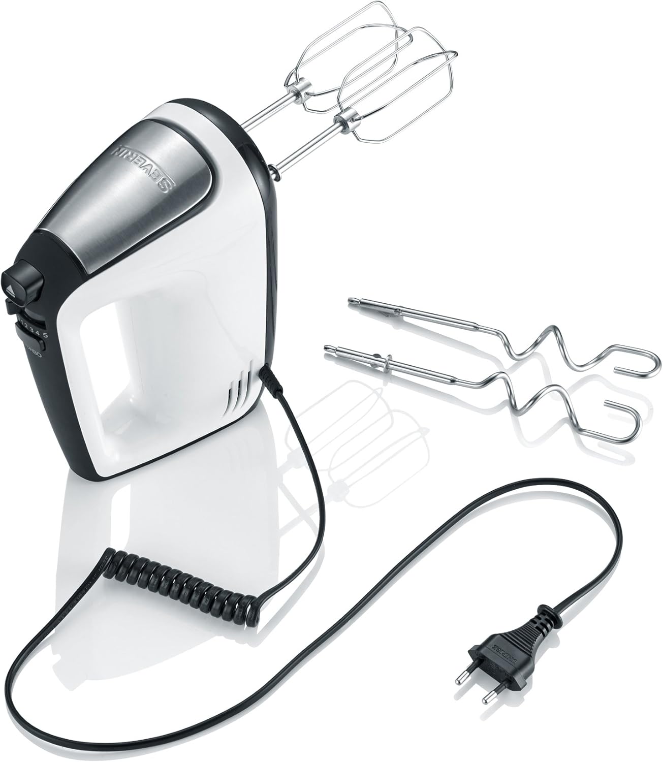 Handmixer HM 3830 mit 5 Geschwindigkeitsstufen, Weiss/Schwarz