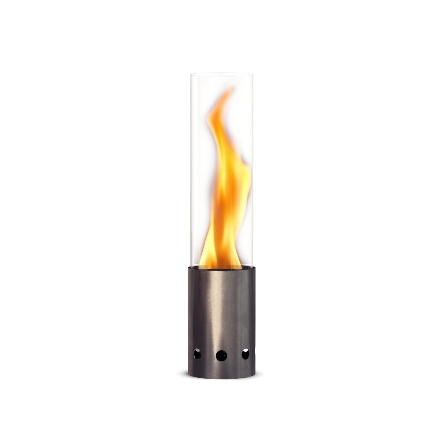 Tischkamin mit Holzpellet-Betrieb, Silber
