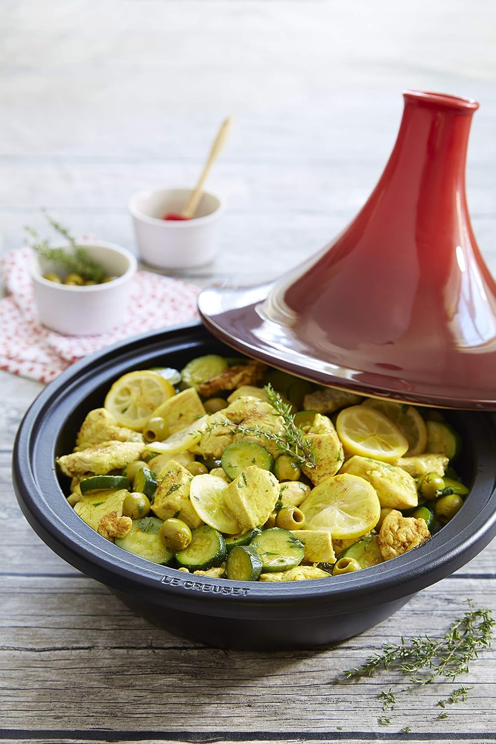 Gusseisen-Tagine, Kirschrot 31 cm