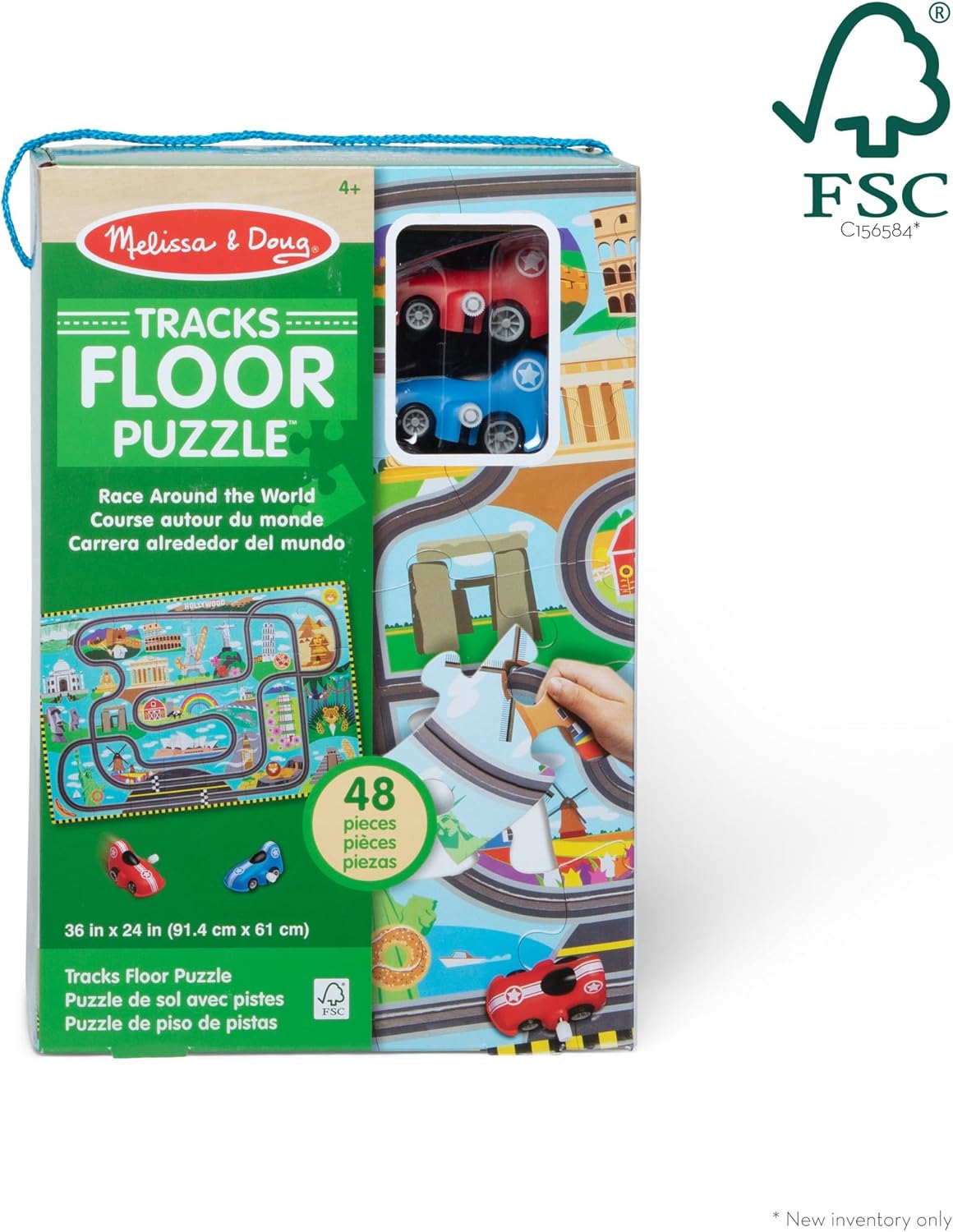 Bodenpuzzle Autorennen rund um die Welt, World Tracks Bodenpuzzle