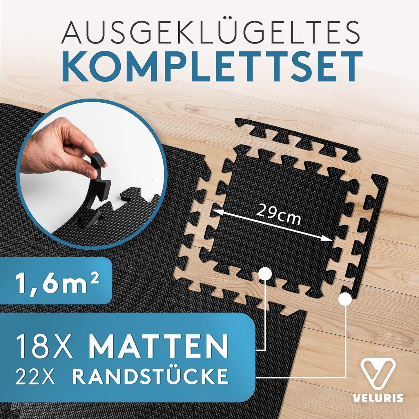 Bodenschutzmatten-Set für Fitnessraum (18 Stück)