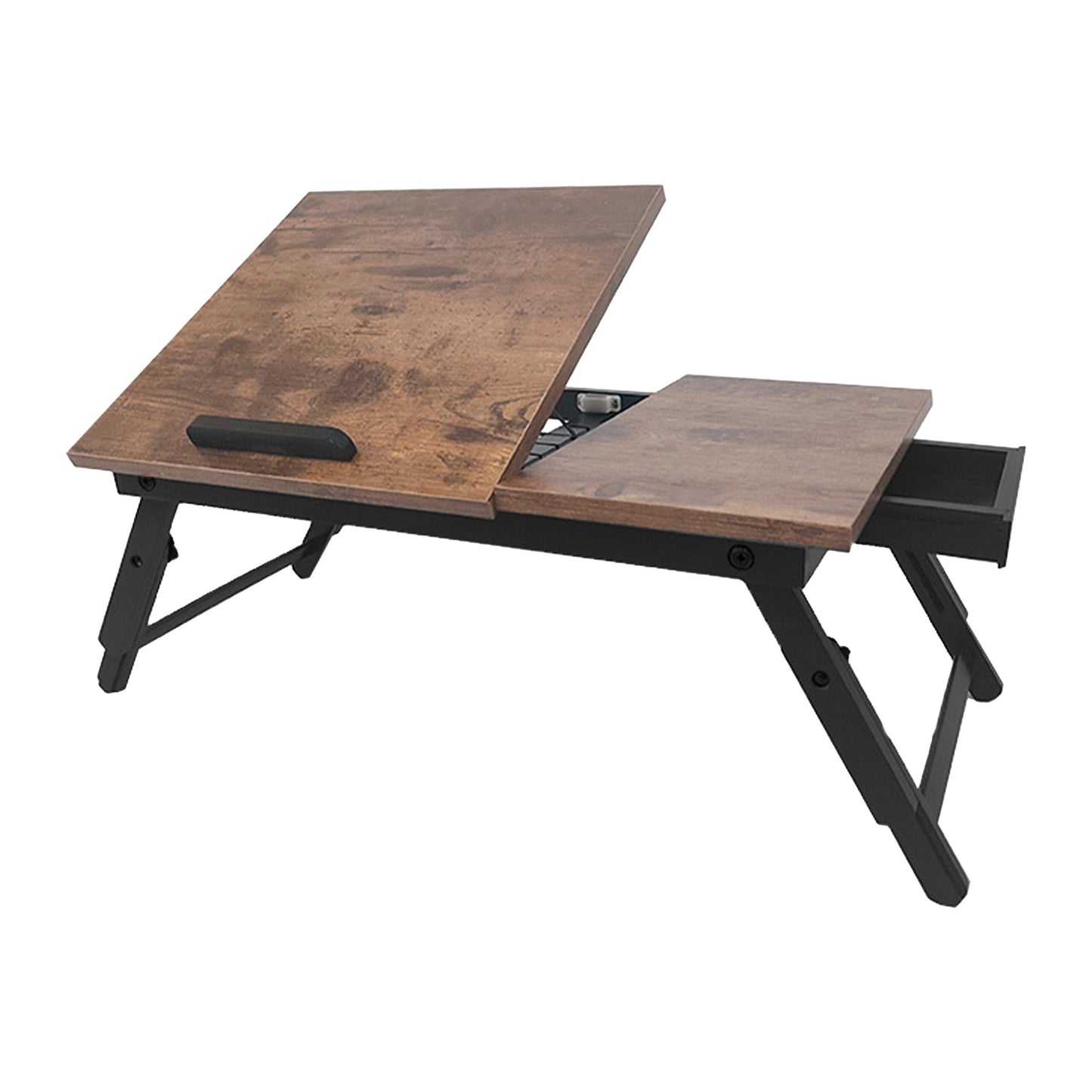 Klappbarer Laptoptisch, Dunkelbraun/Schwarz
