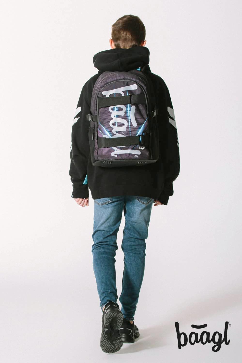Schulrucksack-Set für Grundschule (3-teilig), Skate Bluelight