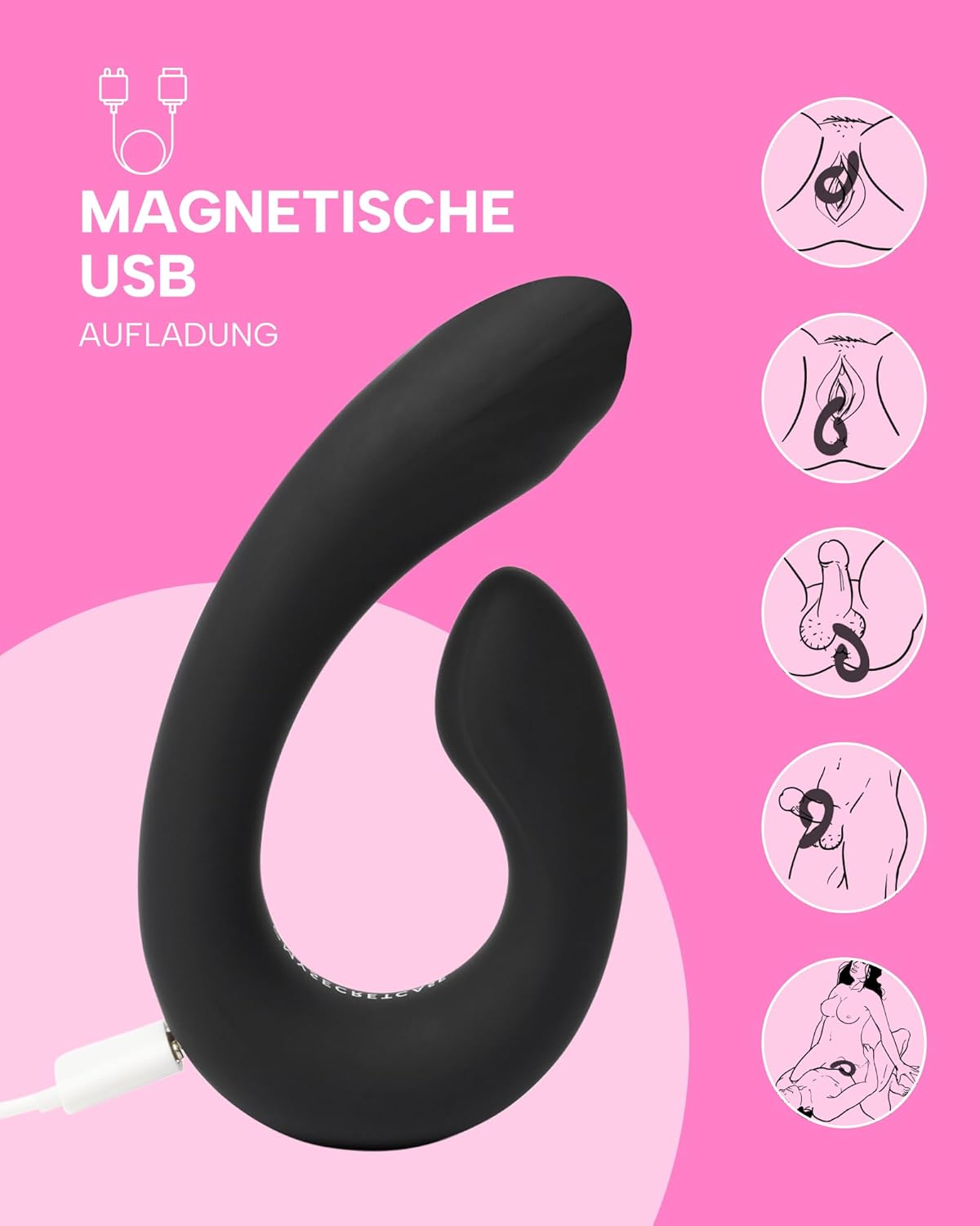 Doppel-Vibrator für Paare und Solo-Vergnügen, Schwarz