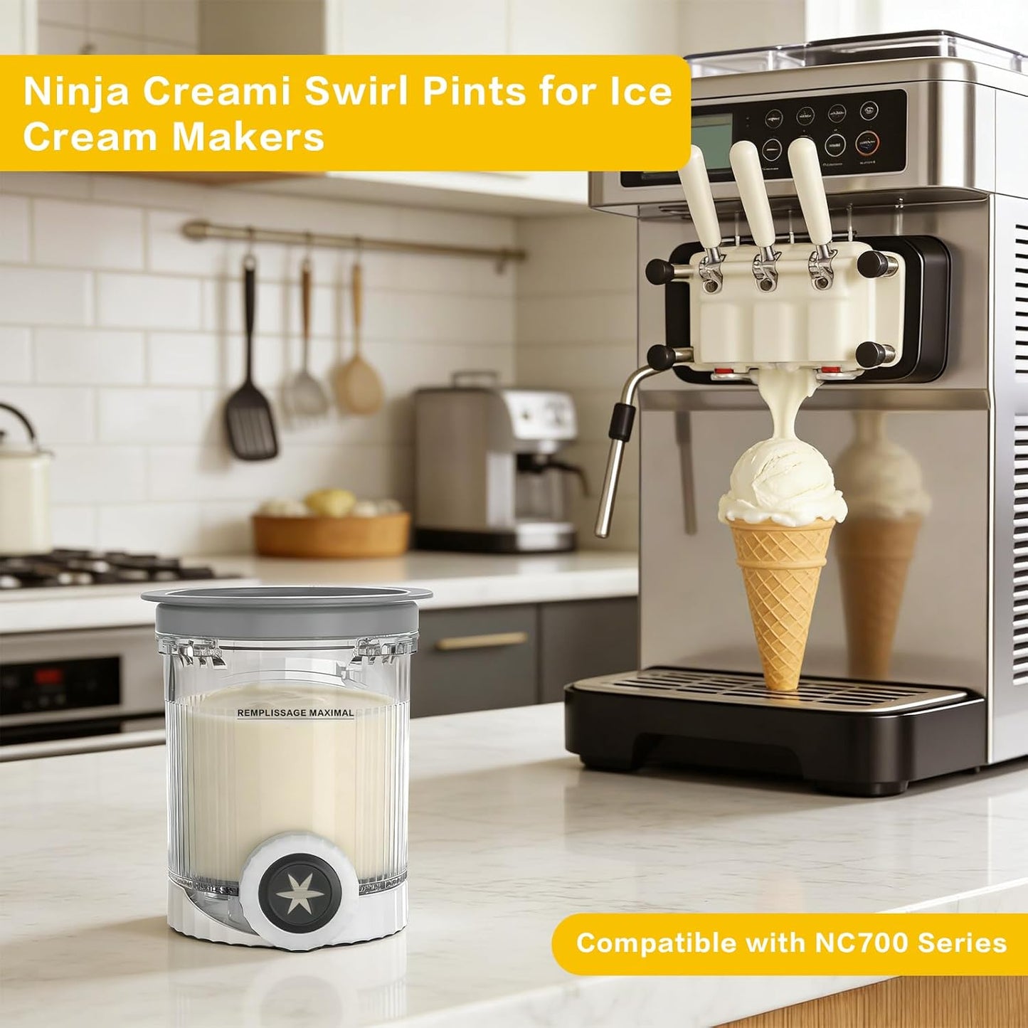 Eisbehälter für Ninja Swirl NC700 / NC701EU Eismaschine, 4 Stück
