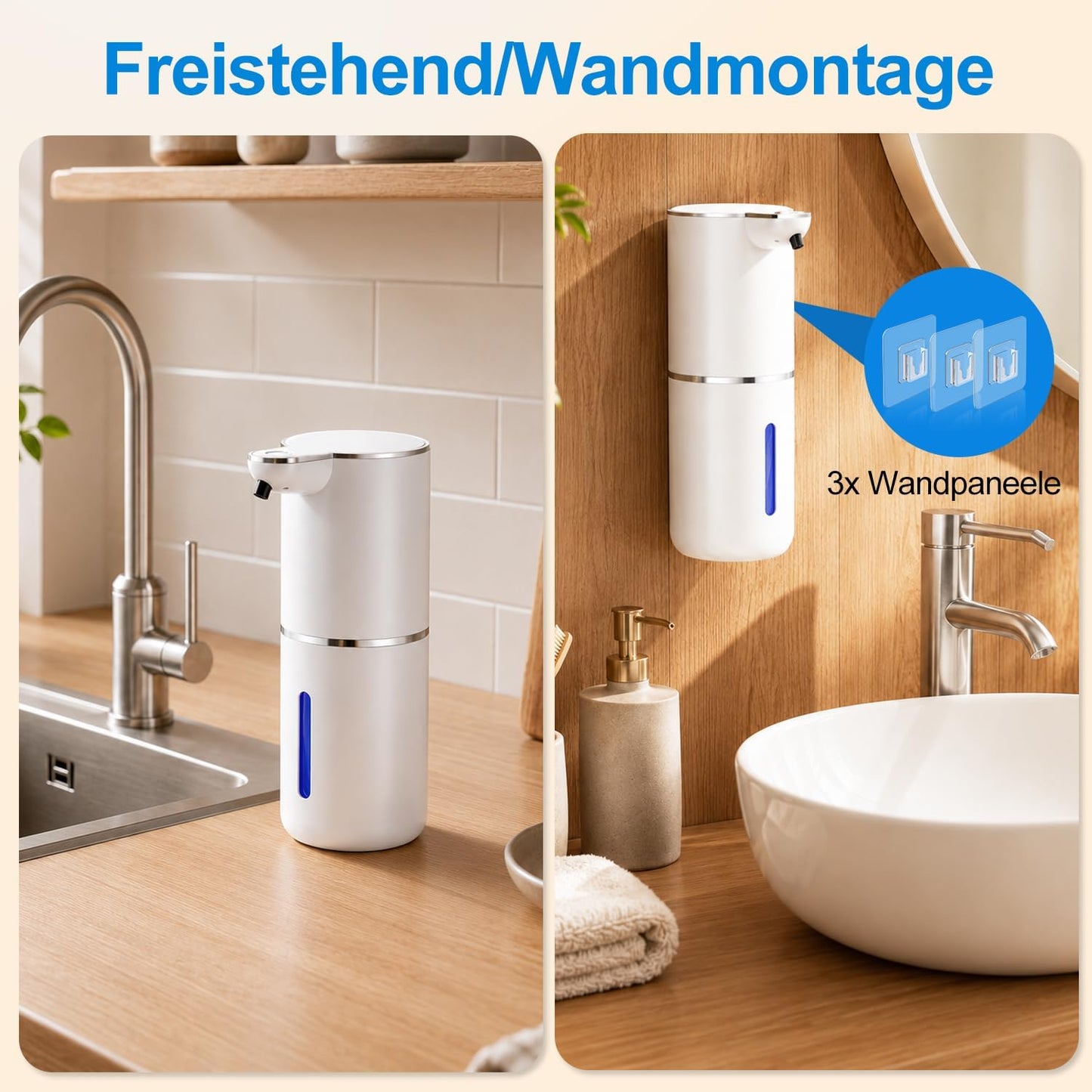 Automatischer Flüssigseifenspender mit Sensor, Perlweiss Flüssigetyp