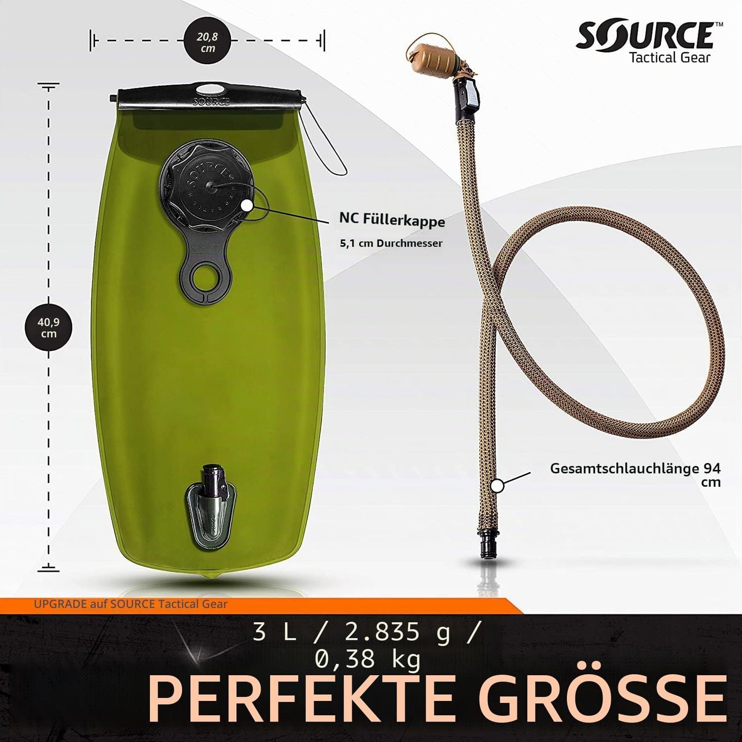 WXP Trinkblase Trinkrucksack 3L, Coyote 3 Liter