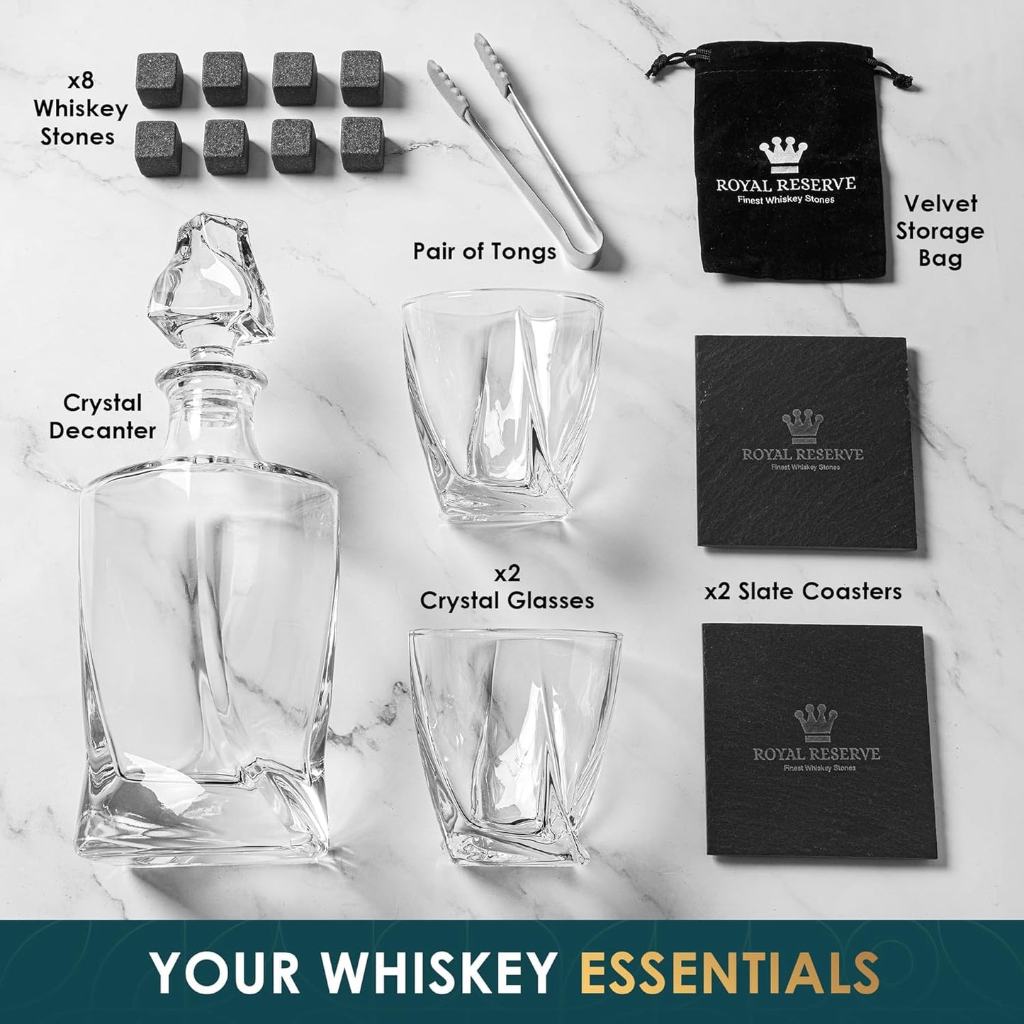 Whisky-Geschenkset, Dekanter & Gläser - Twist Set
