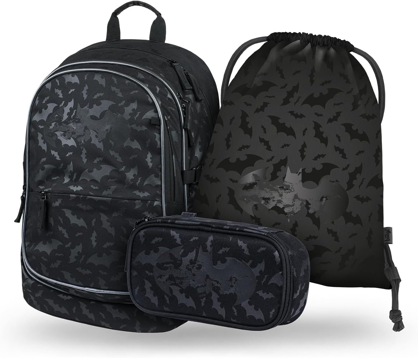 Schulrucksack-Set für Grundschüler (3-teilig), Batman Schwarz
