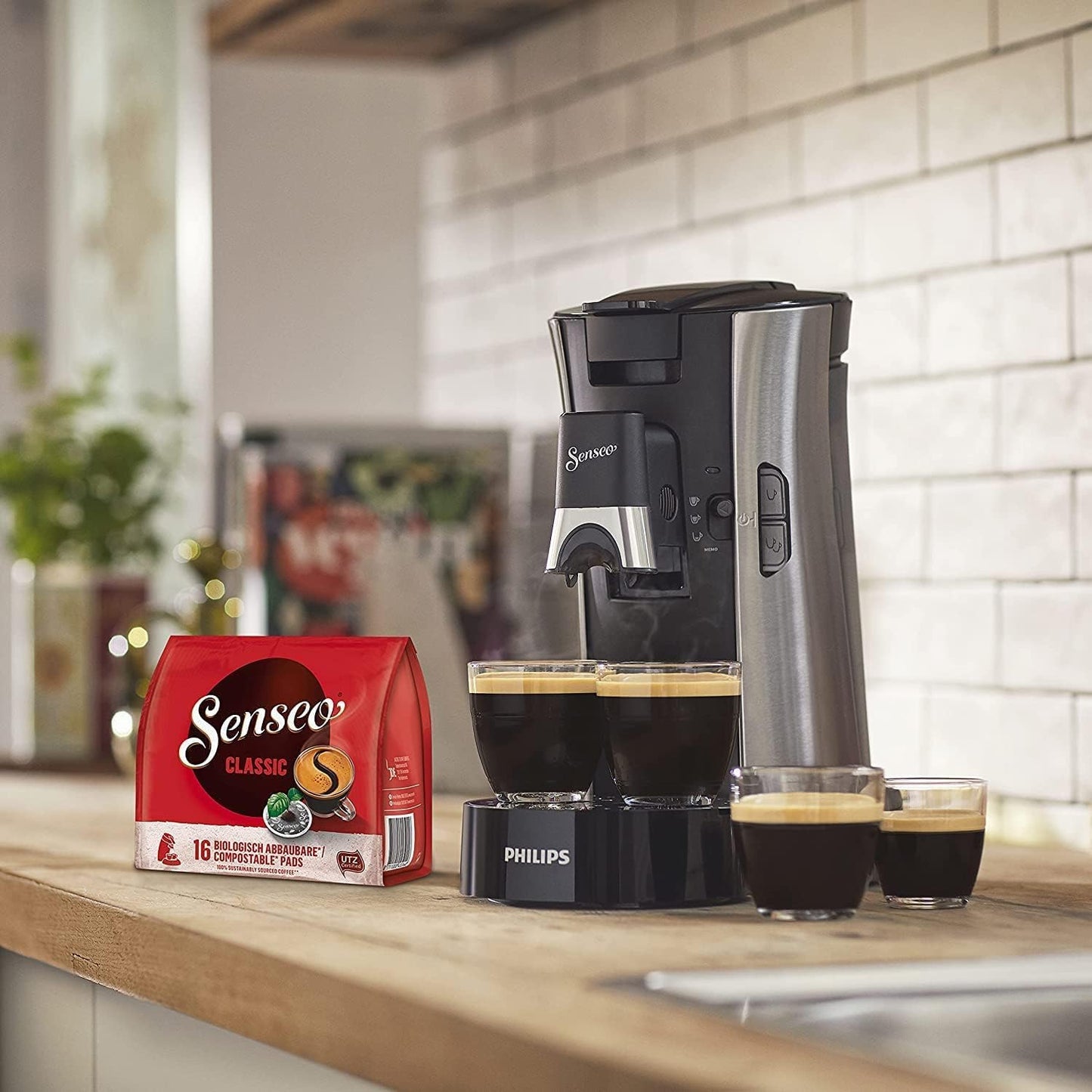 Senseo Select Kaffeepadmaschine, Gebürsteter Stahl