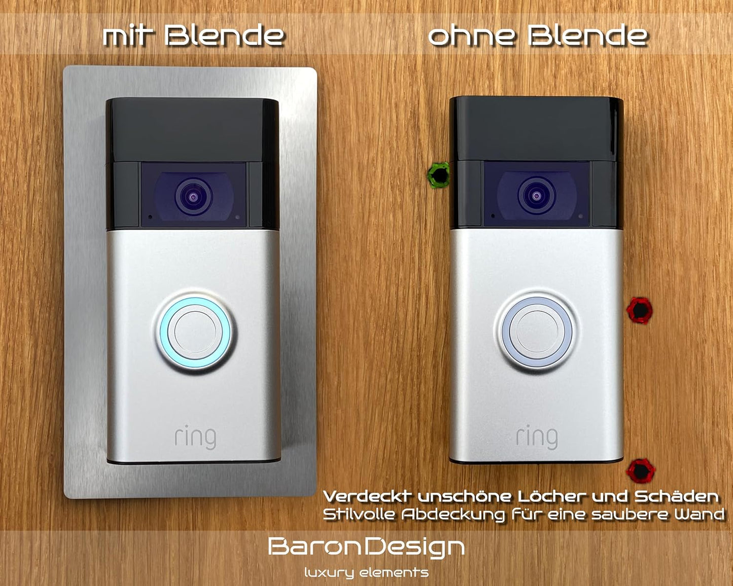 Blende für Ring Videotürklingel, Gebürstet