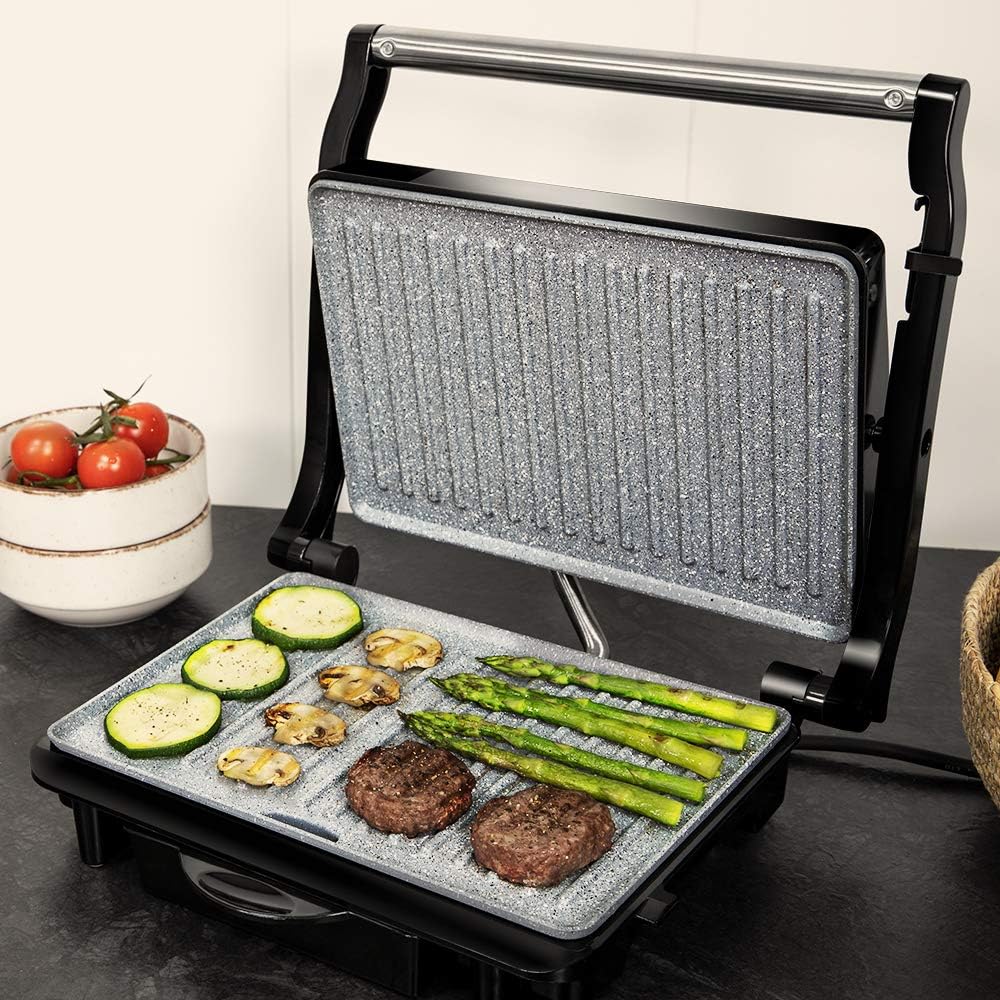 Elektrogrill Rock'nGrill 1500 mit Steinverkleidung, Inox ; 1500 W