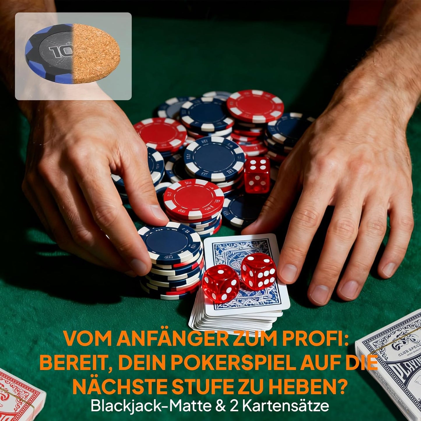 Pokerkoffer-Set mit 200 Chips & Zubehör