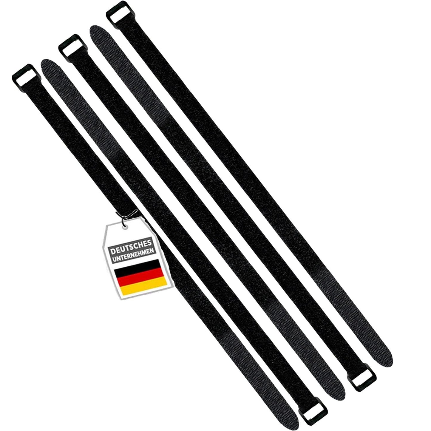 Wiederverschliessbare Klettkabelbinder, 100cm - 5er-Pack Schwarz