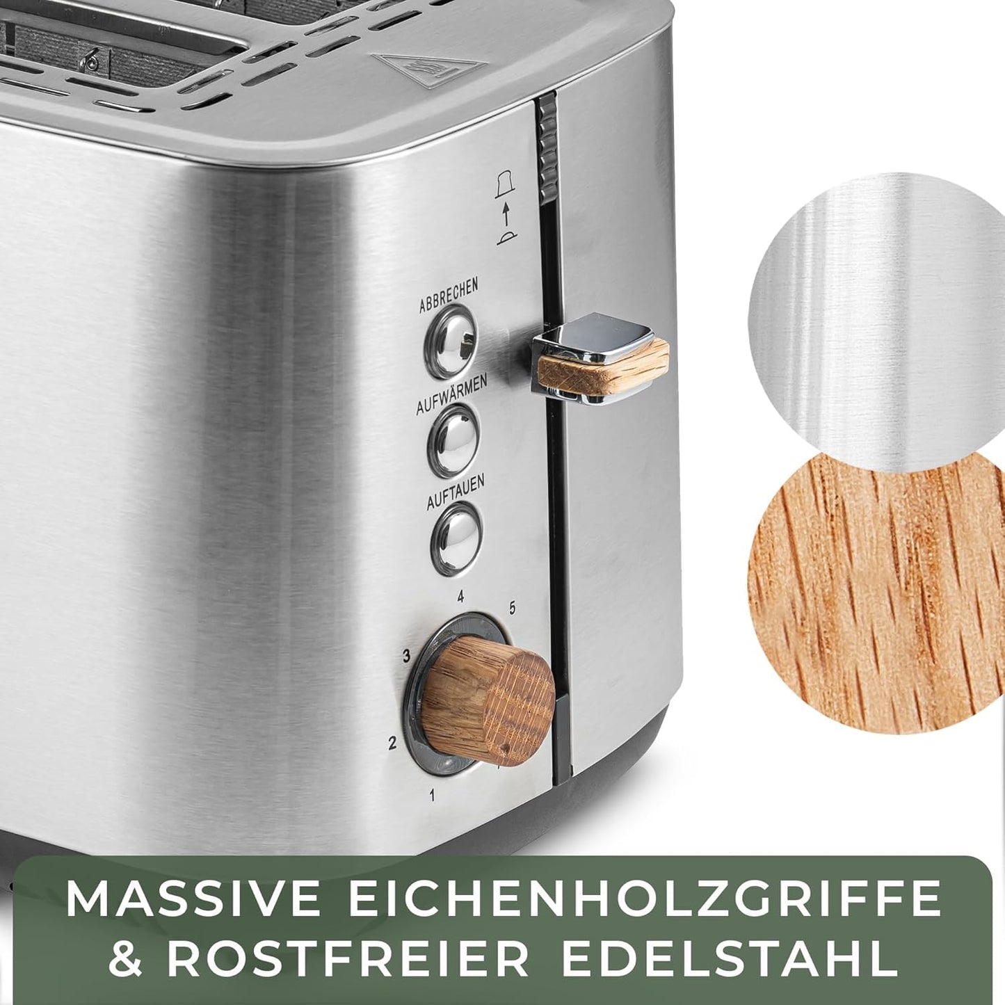 Edelstahl-Toaster, Toaster Edelstahl und Holz