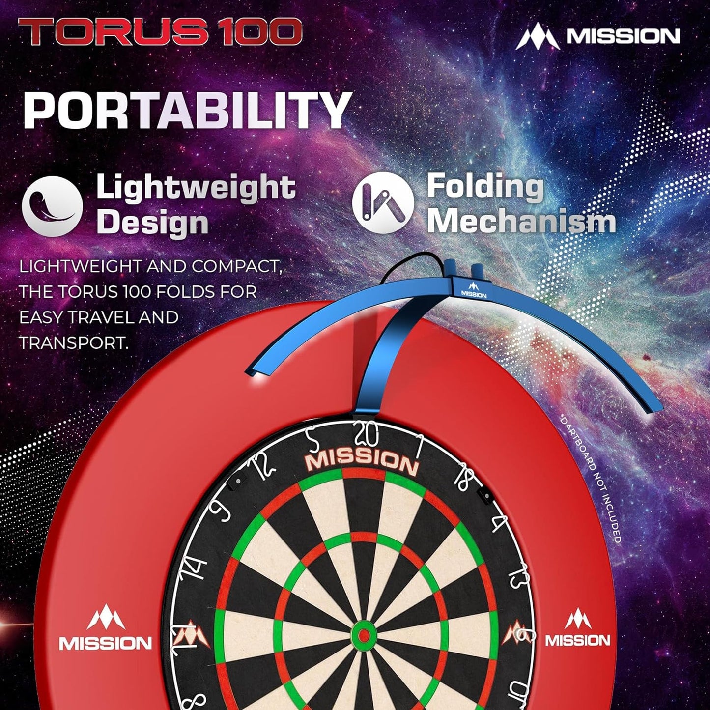 Torus 100 Dartscheibenbeleuchtung, Metallic-Blau