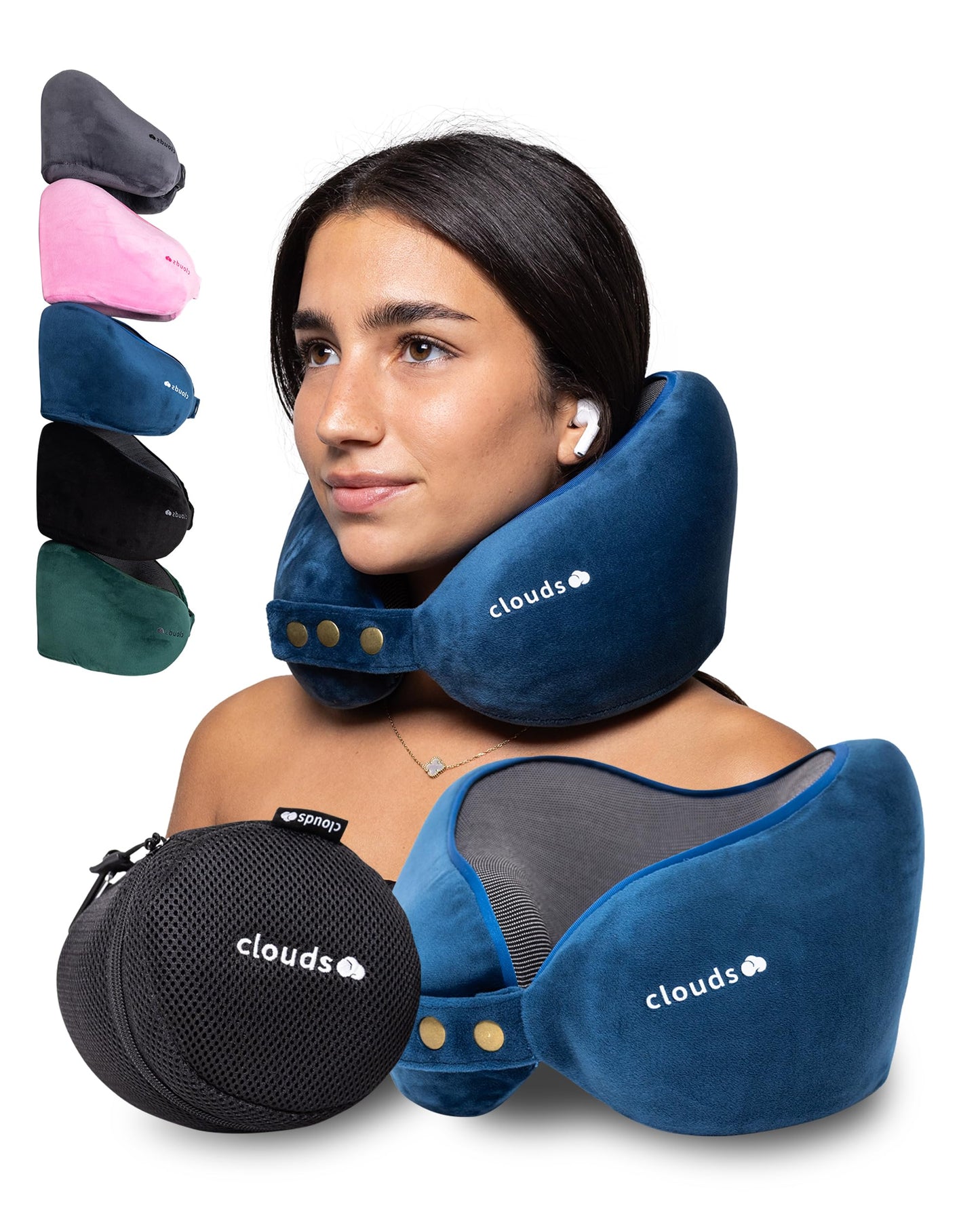 Einstellbares Memory Foam Reisekissen S/M, Blau S/M