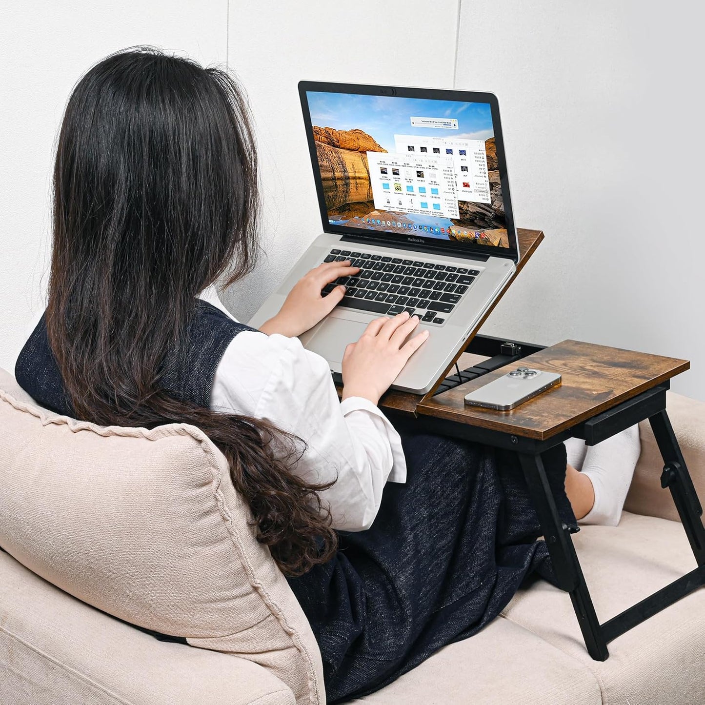 Laptoptisch für Bett & Couch, Vintagebraun