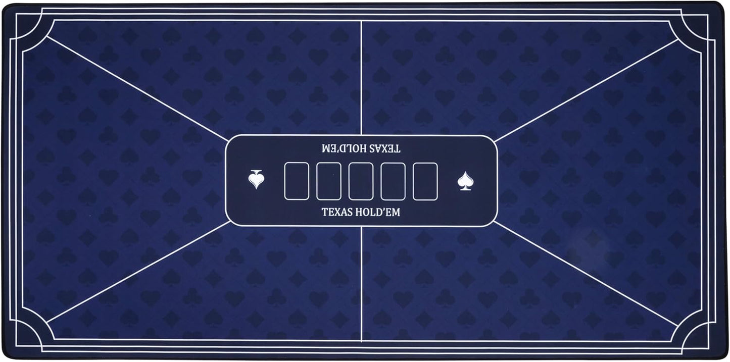 Rutschfeste Pokermatte, Blau 120x60cm