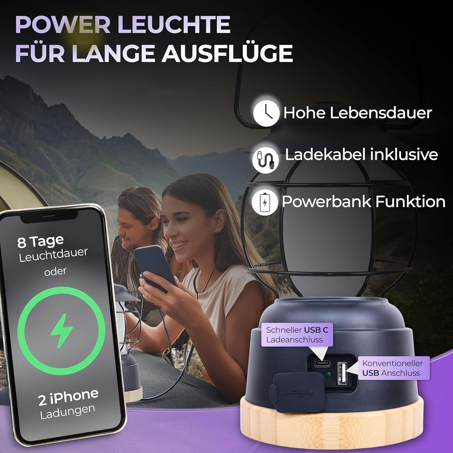 Outdoor LED-Camping-Laterne