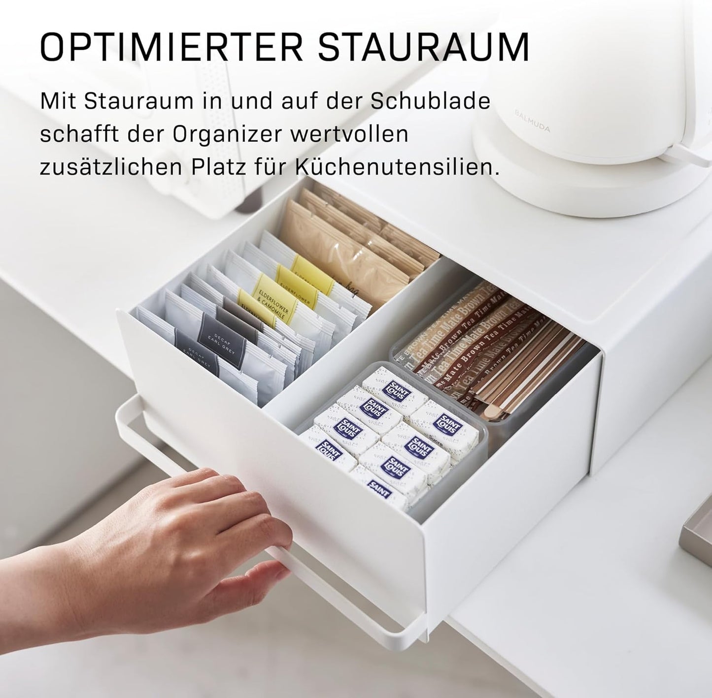 Tower Schubladenorganizer für Teebeutel/Kaffeekapseln, Weiss