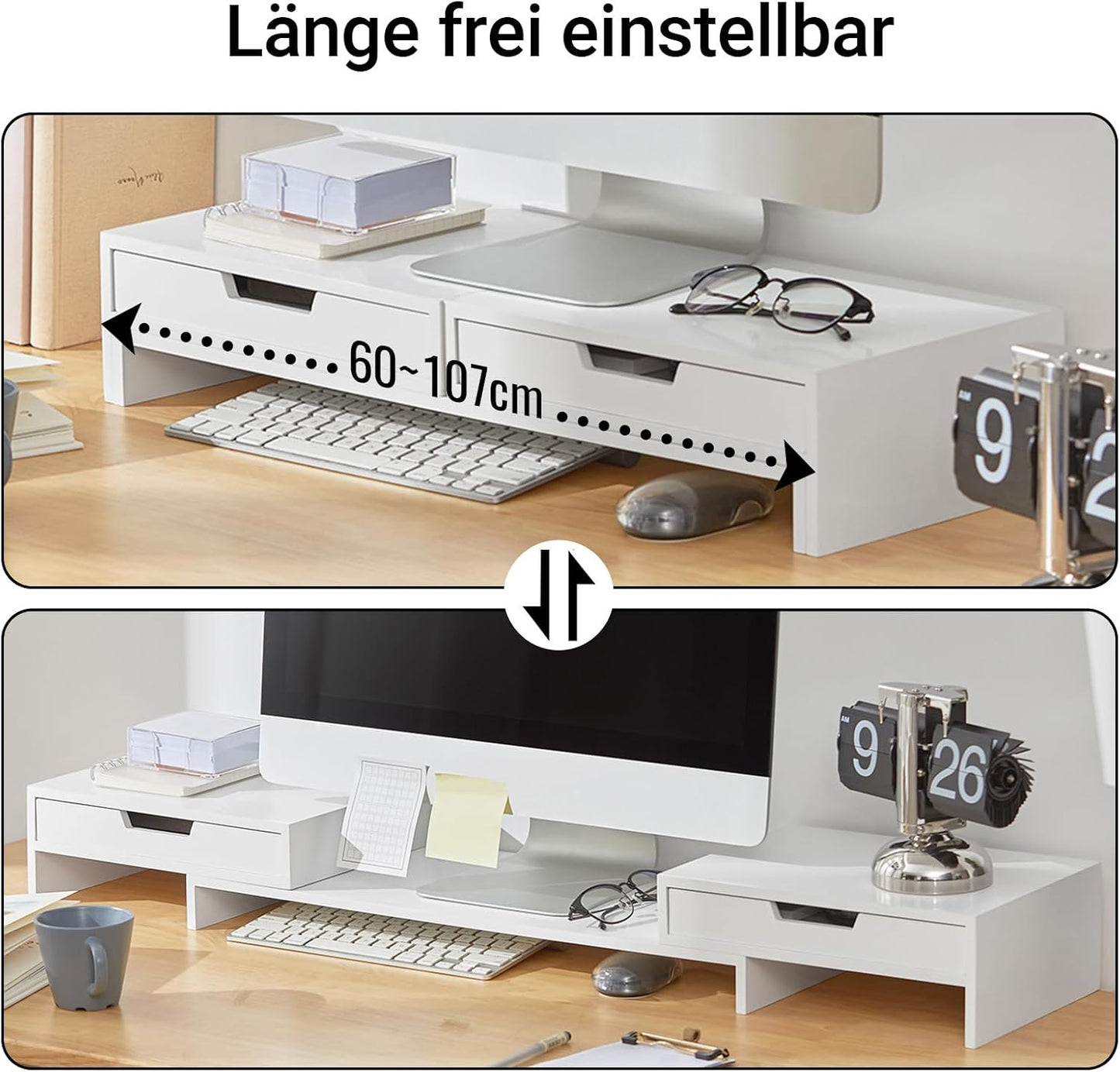 Monitorerhöhung Natalie, Weiss/MDF