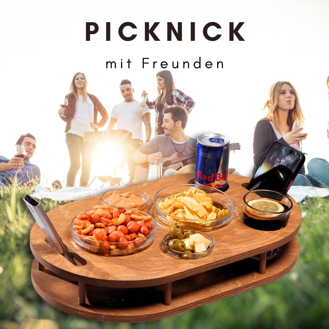 Couchbar mit 4 Glasschalen und Getränkehalter, nicht personalisiert Eiche