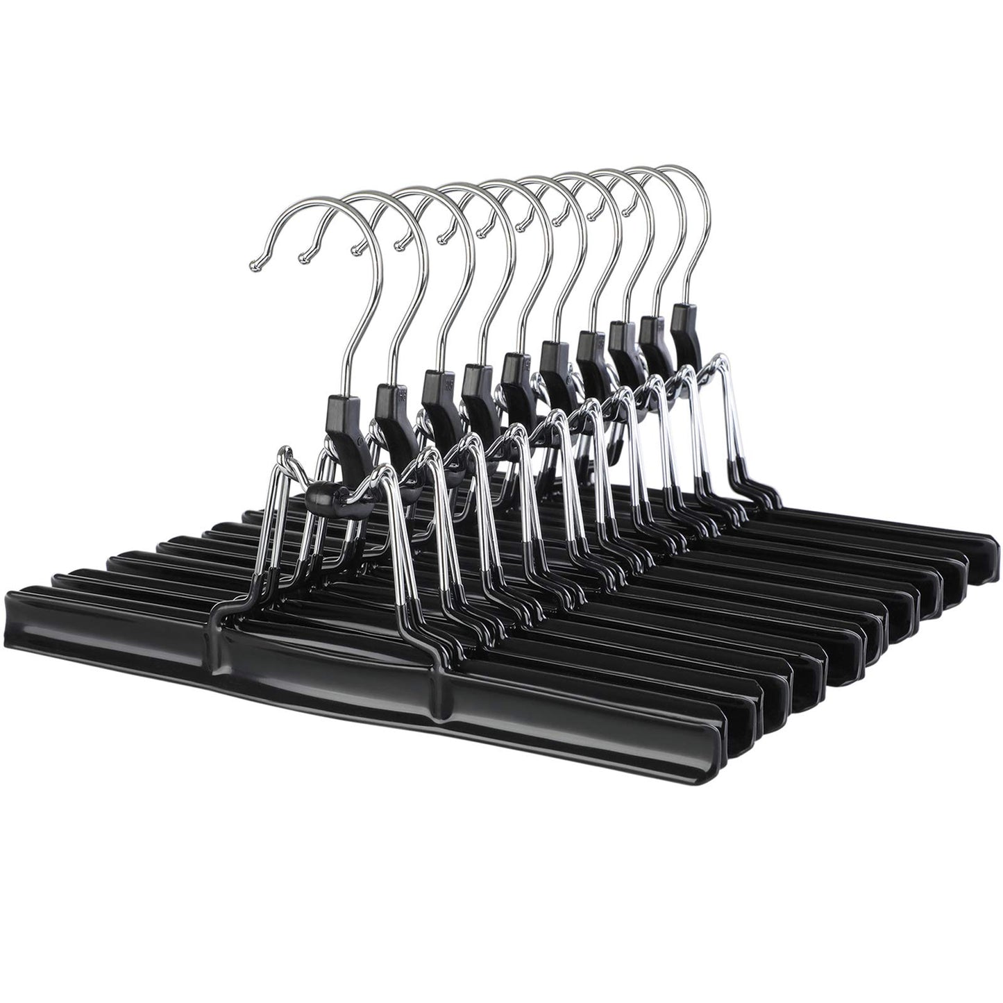 Hosenbügel-Set (10 Stück, Metall), Schwarz