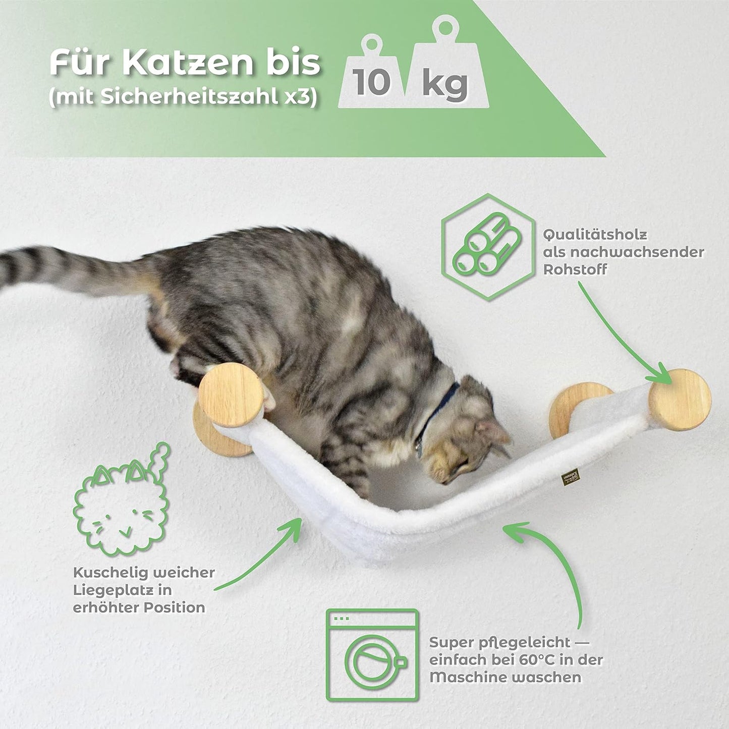 Katzenhängematte zur Wandmontage