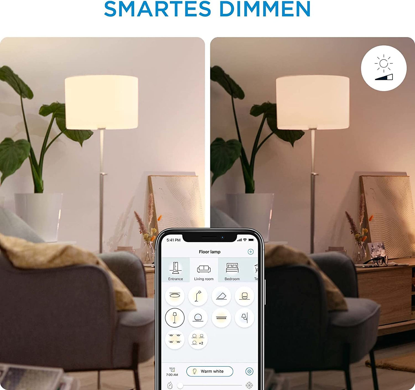Superslim Deckenleuchte 16W, LED-Leuchte, Warm- bis Kaltweiss Ø292 mm Weiss
