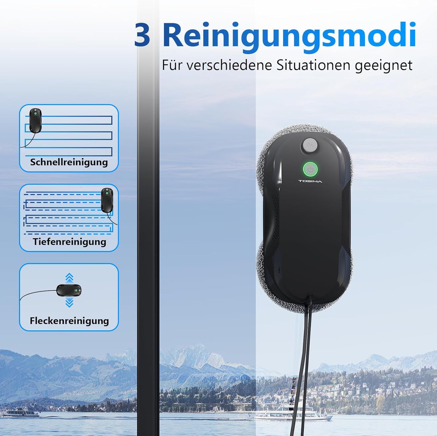 W5 Fensterputzroboter, Schwarz